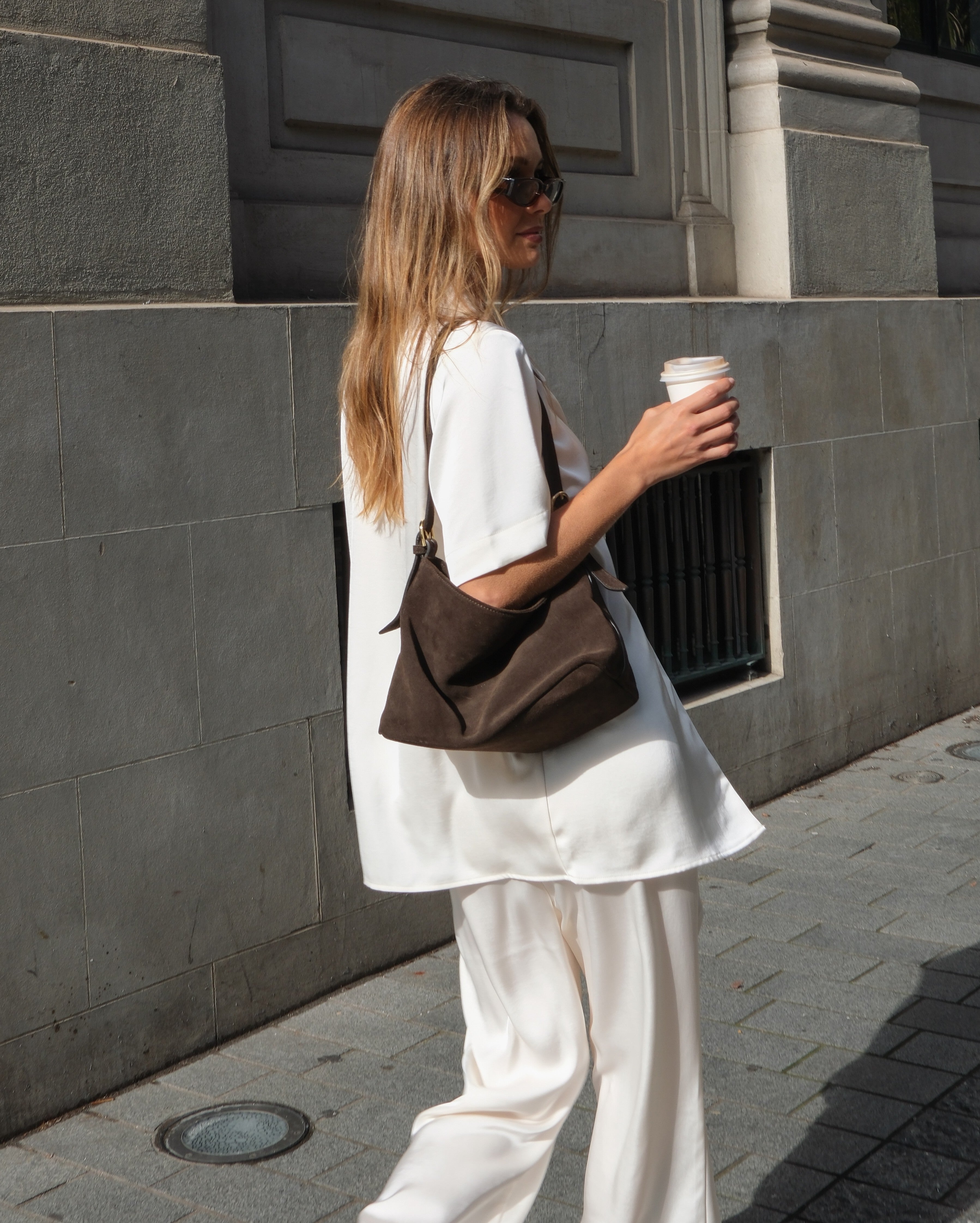 Imogen Button Pants for Women - High Waisted Cream Trousers with Front Buttons | Casual Office Wear & Spring Outfits