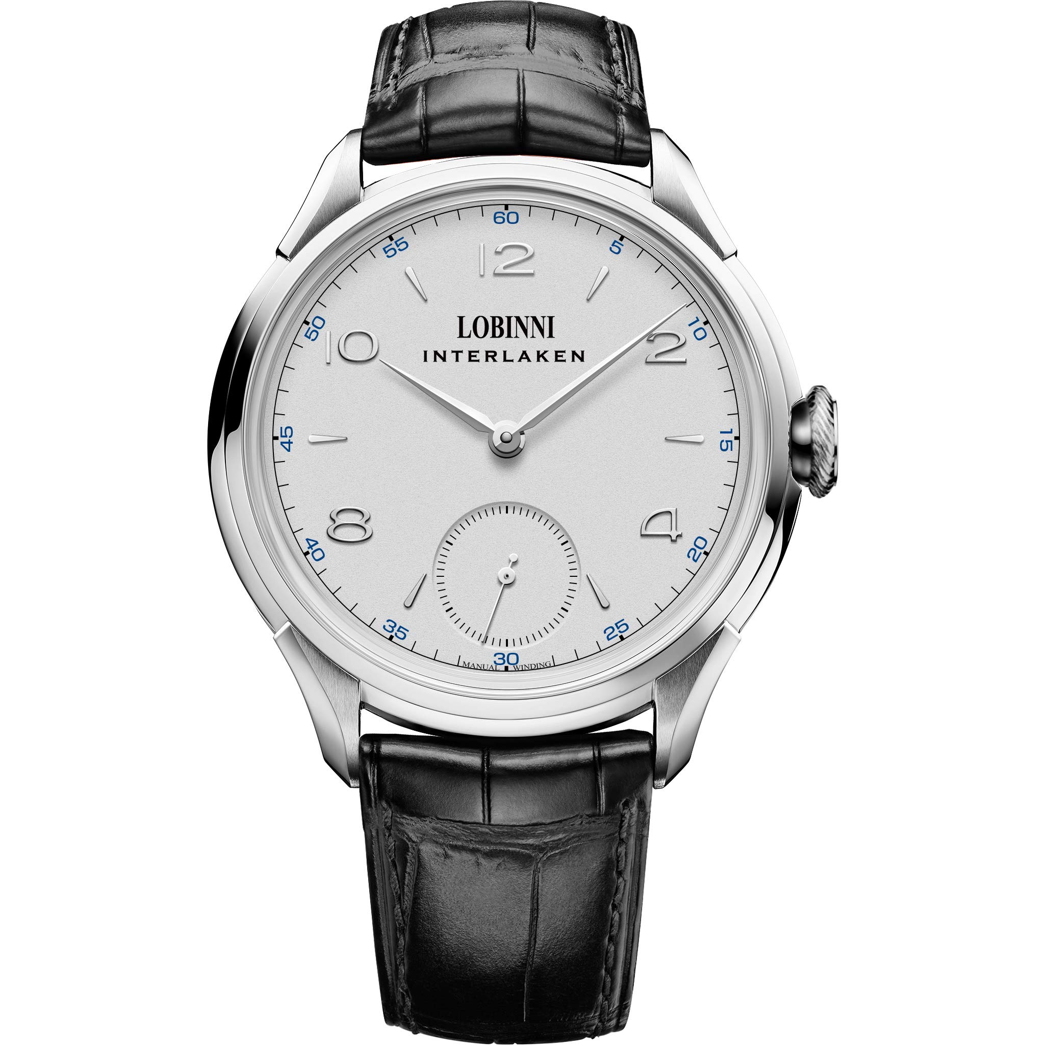 LOBINNI Luxury Men's Mechanical Wristwatch - Hand Wind Dress Watch with 50M Waterproof & Genuine Leather Strap - Perfect for Business, Formal Events & Everyday Wear