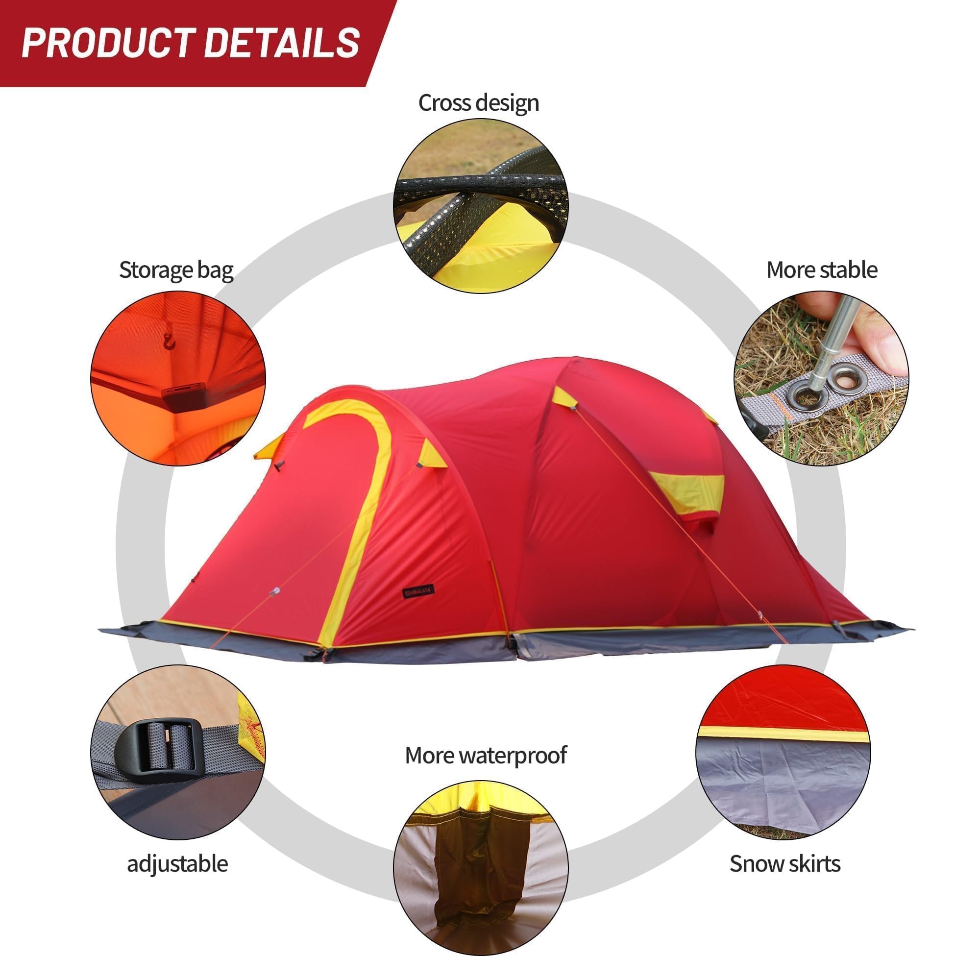 Hiamalay 4 Season All-Weather Tent - Waterproof Windproof Lightweight Camping Tent for Winter, Cold Weather & Outdoor Adventures - Easy Setup for Family Camping, Hiking & Mountaineering - Perfect for Snowy Expeditions & Backpacking Trips