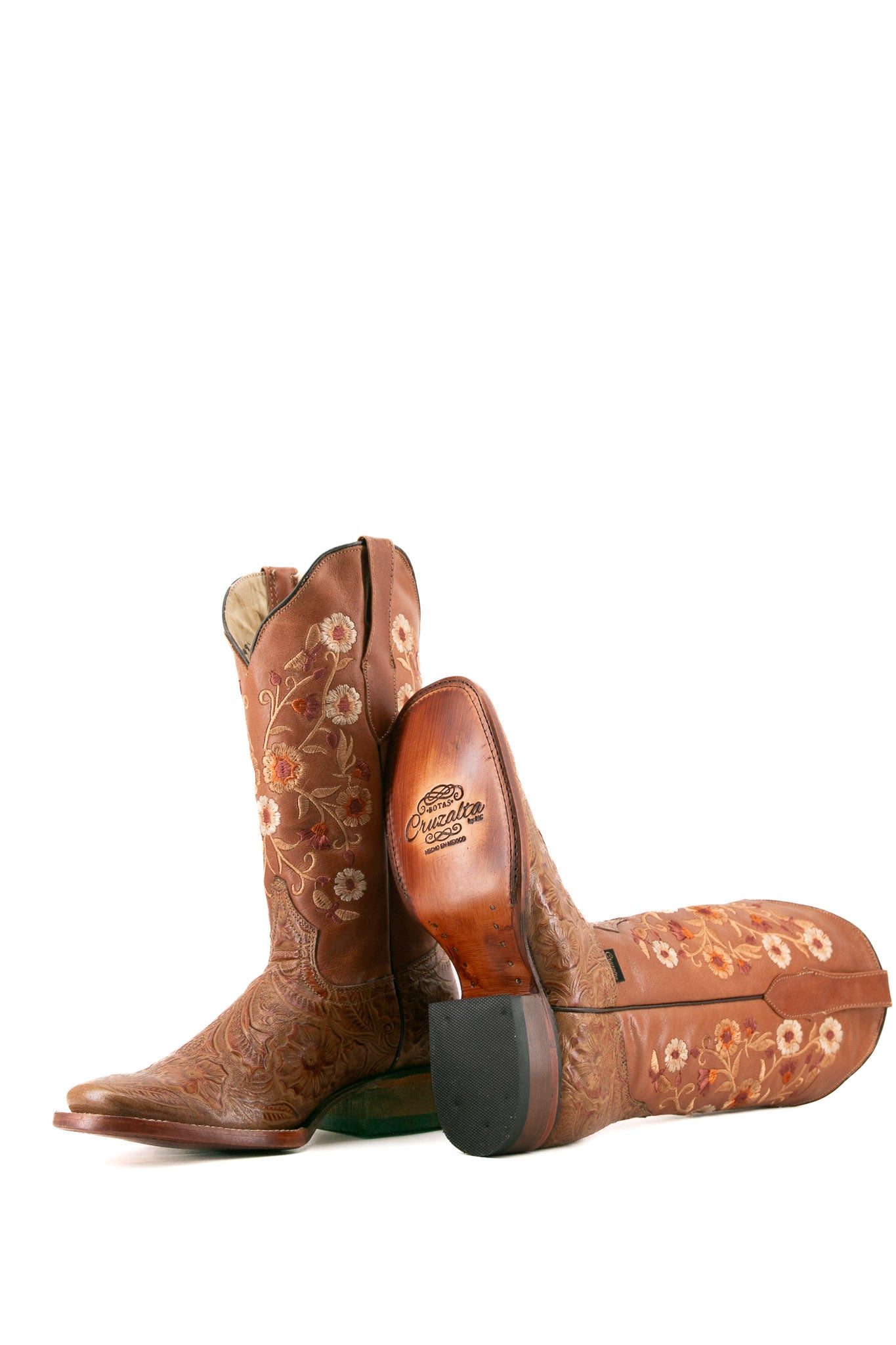 Ramitas Cincelado Square Toe Cowgirl Boots for Women - Western Style Leather Riding Boots with Embroidered Design | Perfect for Country Dancing, Rodeo, and Outdoor Adventures