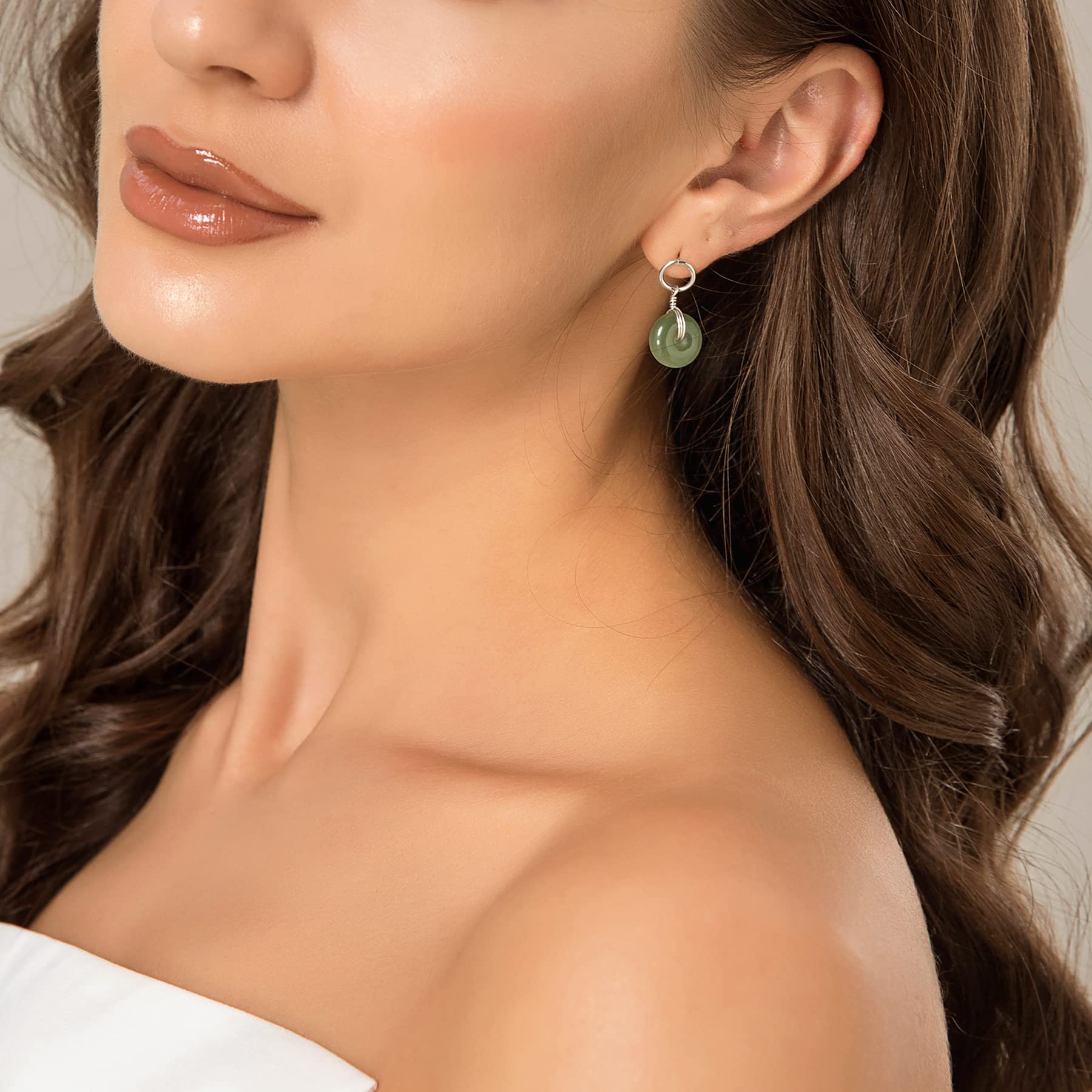 DAUMIER 925 Sterling Silver Green Jade Dangle Earrings for Women - Lightweight Handmade Jade Drop Earrings, Perfect Gift for Mom, Friends & Jewelry Lovers | Elegant Everyday Wear for Office, Parties & Special Occasions