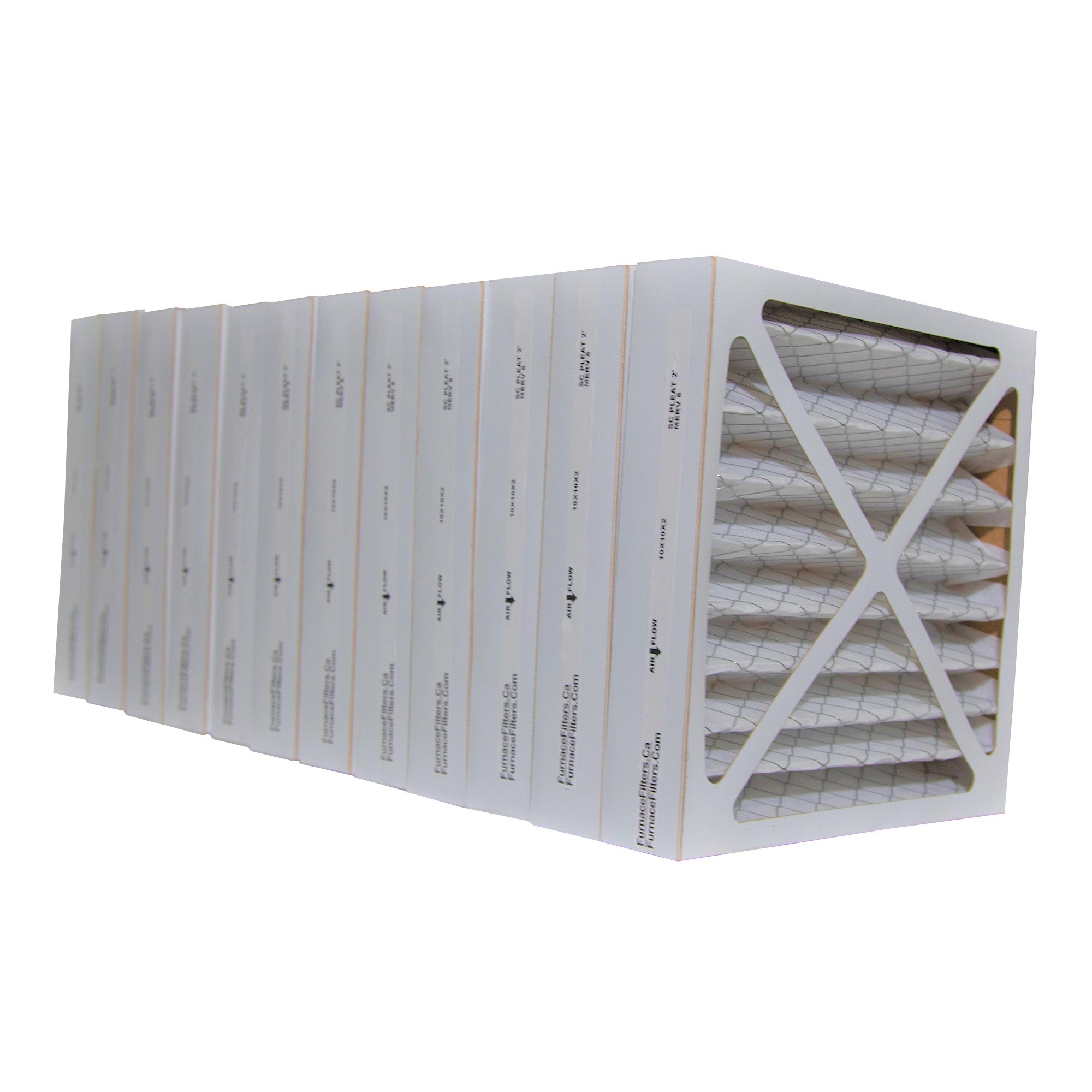 10x10x2 MERV 8 Pleated Air Filters - 12 Pack | High Efficiency Furnace Filters for Home HVAC Systems | Perfect for Allergies, Dust & Pet Dander Protection