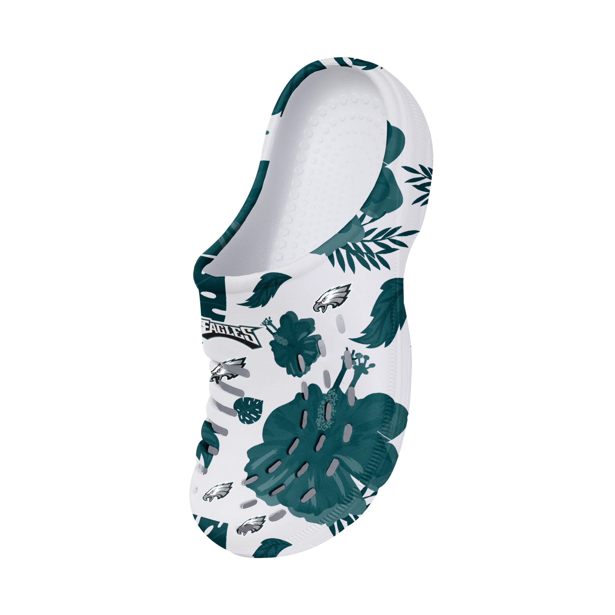 FOCO Women's NFL Team Logo Floral Garden Clog Sandals - Comfortable Water Shoes for Beach, Pool, and Outdoor Activities