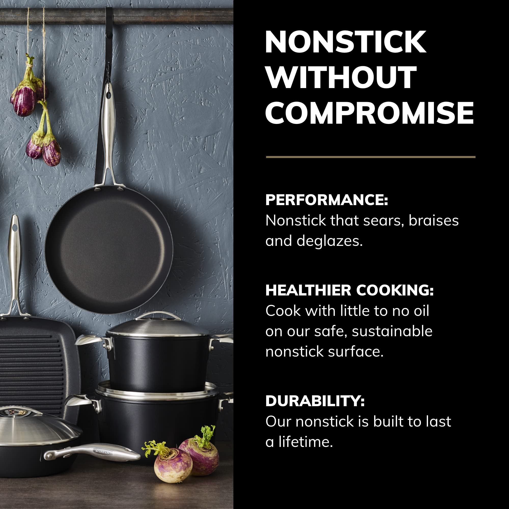SCANPAN Professional 7 Quart Dutch Oven with Lid - Nonstick Cookware Set for Baking, Roasting & Braising - Oven, Dishwasher & Metal Utensil Safe - Made in Denmark - Perfect for Family Dinners & Holiday Cooking