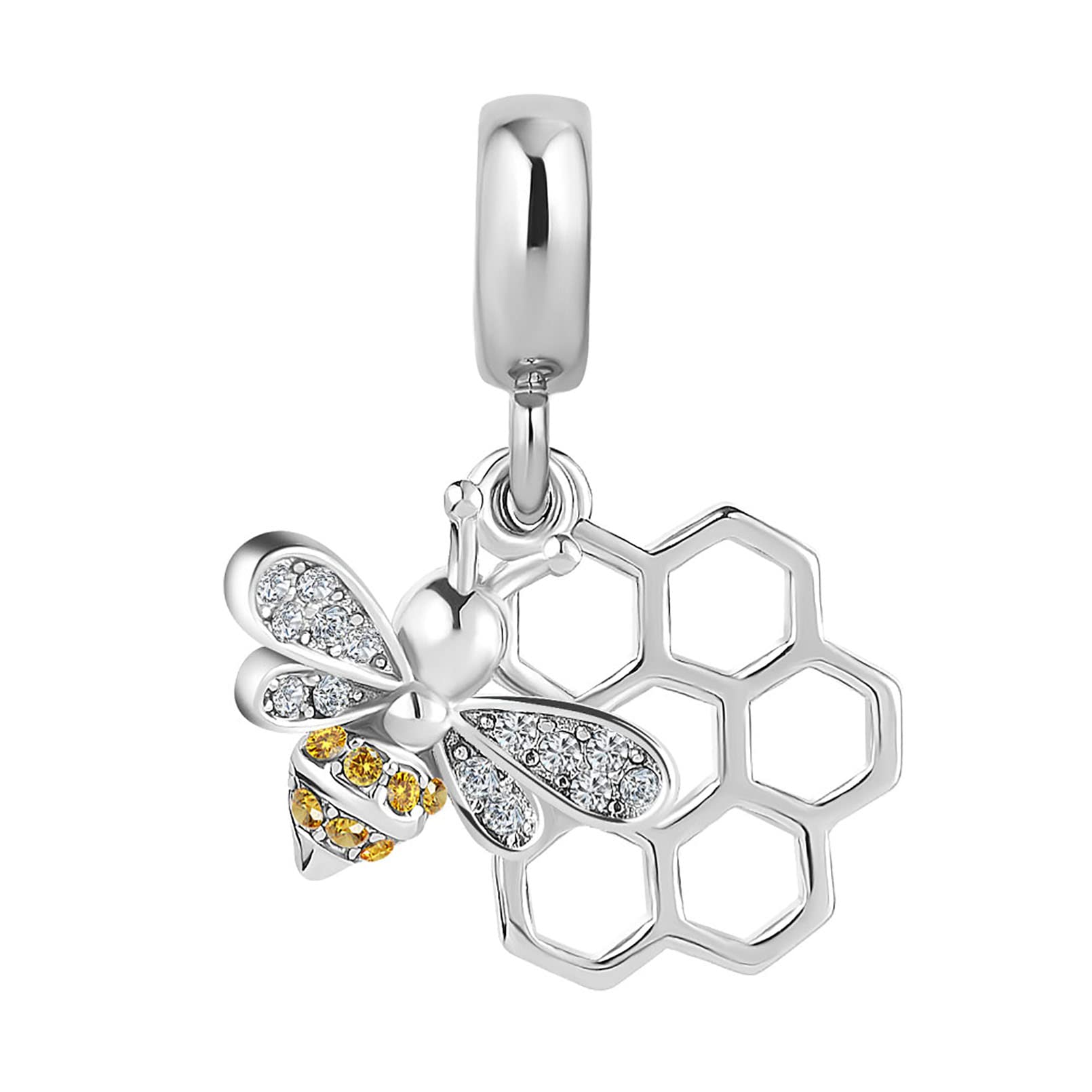 SBI Jewelry Honey Bee Charm Pendant - Compatible with Pandora Bracelets, Perfect Gift for Women, Wife, Daughter & Friends (Birthday, Anniversary) - Ideal for Everyday Wear, Special Occasions & Jewelry Stacking