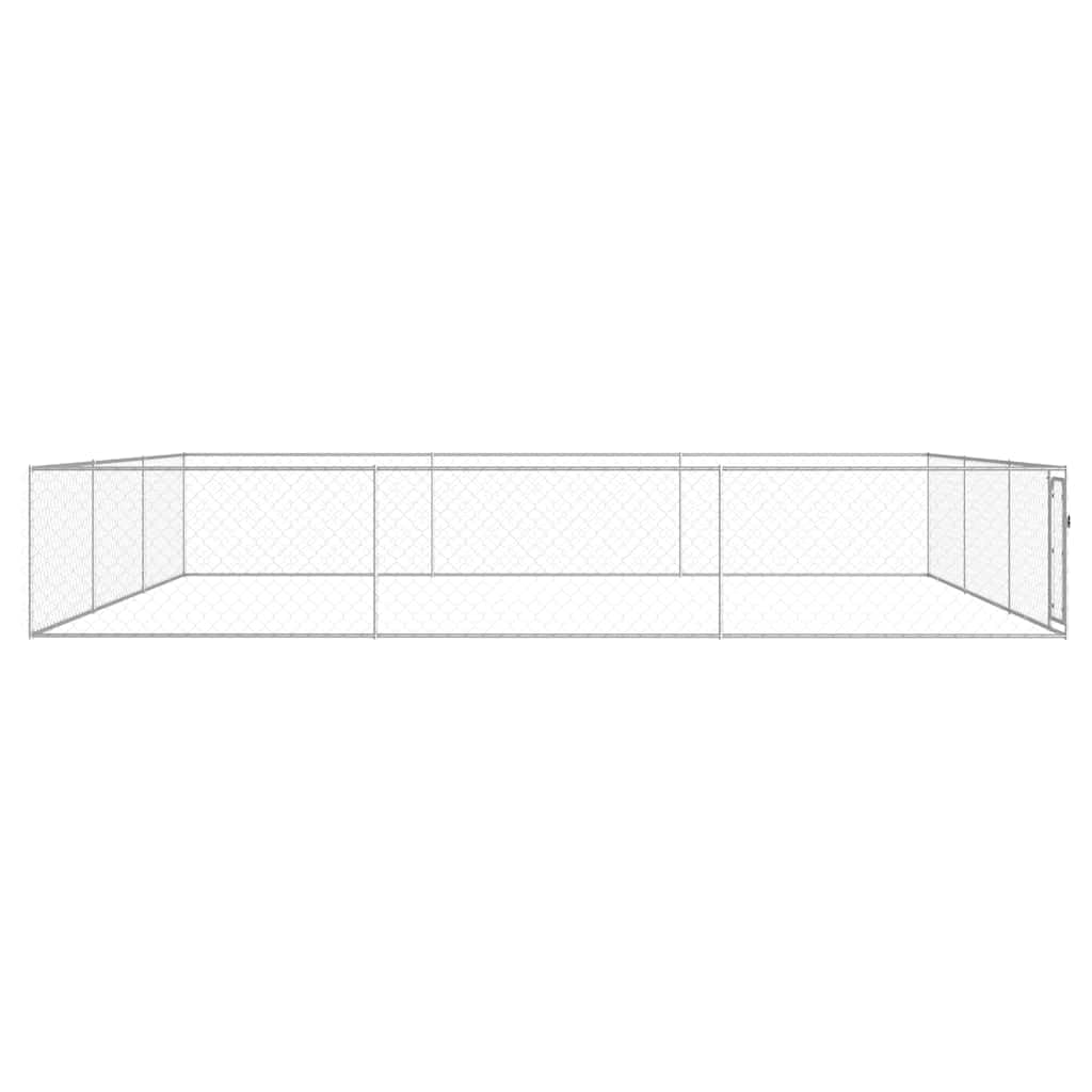 vidaXL Large Outdoor Dog Kennel - Heavy Duty Galvanized Steel Dog Crate with Lockable Door | Training Cage & Puppy Playpen for Backyard, Garden & Exercise | Durable Pet Enclosure for Large Dogs