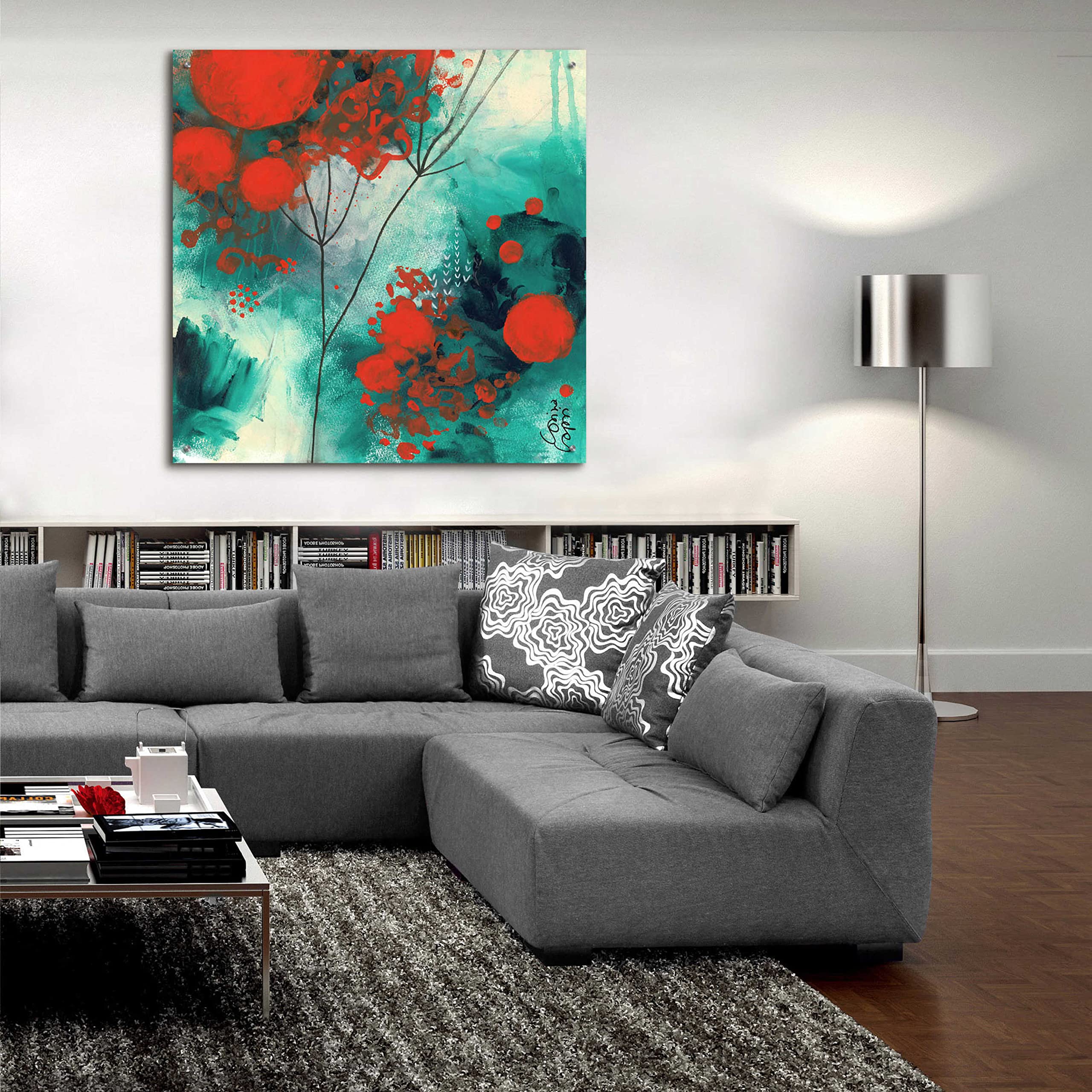 Corina Capri Winter Solstice Acrylic Glass Wall Art - 36x36 Inch Modern Abstract Painting for Living Room, Bedroom & Office Decor