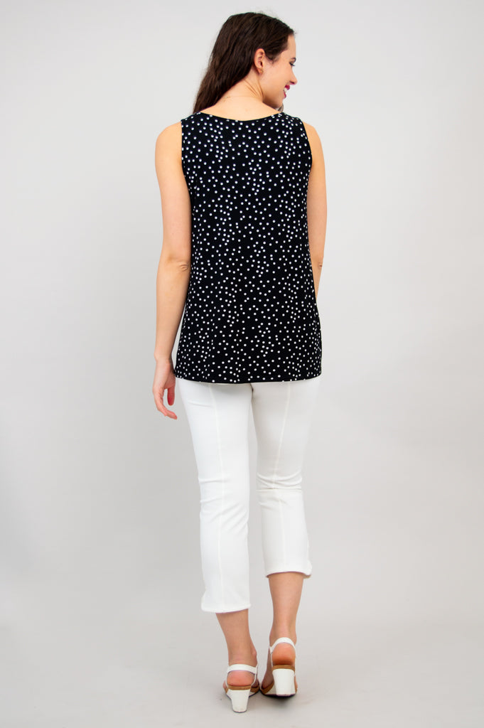 Avalon Women's Bamboo Tank Top with Polka Dot Print - Soft & Breathable Summer Casual Wear for Yoga, Running, and Everyday Comfort