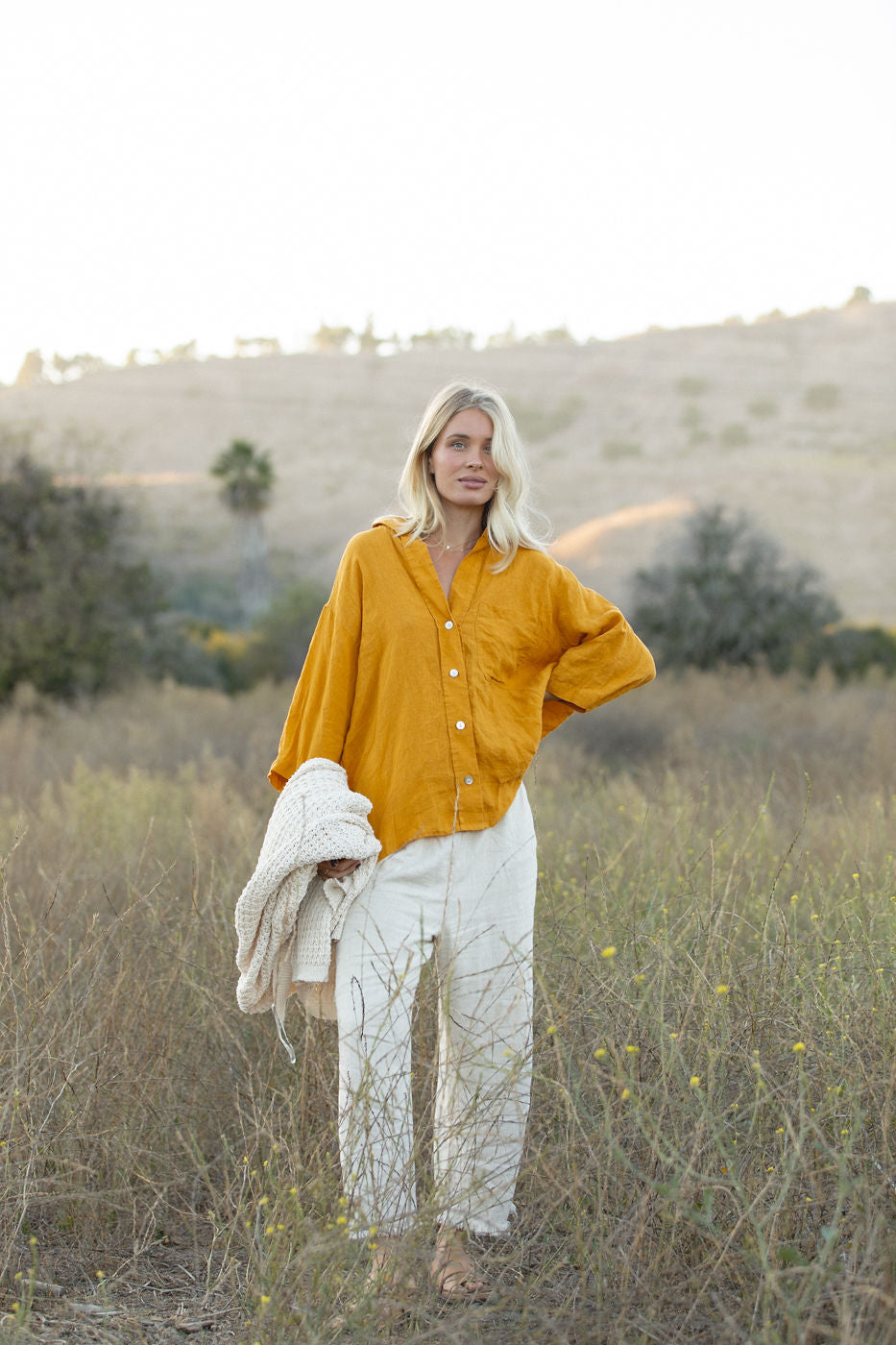 Sea Breeze Washed Linen Top for Women - Soft & Breathable Summer Blouse - Perfect for Beach Vacations, Casual Outings & Boho Style