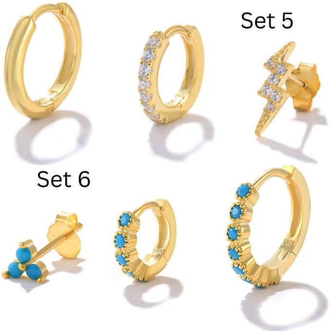 925 Sterling Silver Cartilage Earrings Set - Minimalist Small Hoop & Stud Earrings for Women | HC031 | Perfect for Daily Wear, Gifts & Special Occasions