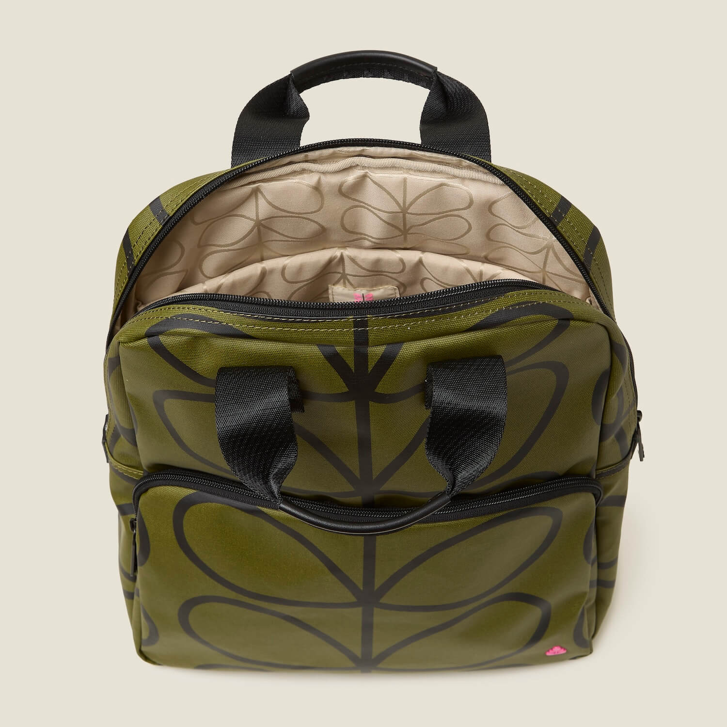 Lotta Backpack - Giant Linear Stem Olive Waterproof Travel Backpack for Hiking, Camping & Outdoor Adventures