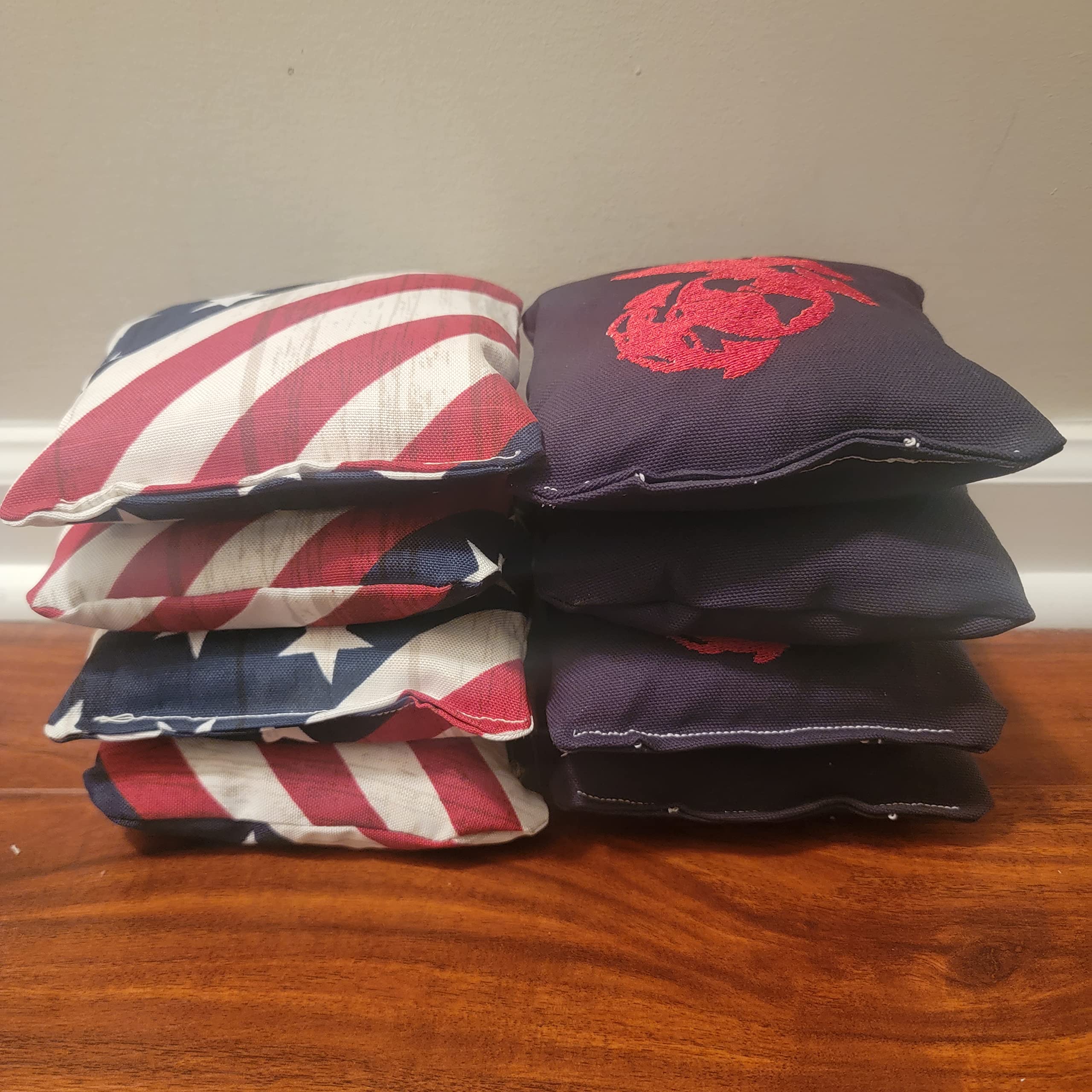 Premium US Marine Corps Cornhole Bags Set of 8 - Heavy Duty Bean Bags for Outdoor Games, Tailgating, Backyard Parties & Military-Themed Events