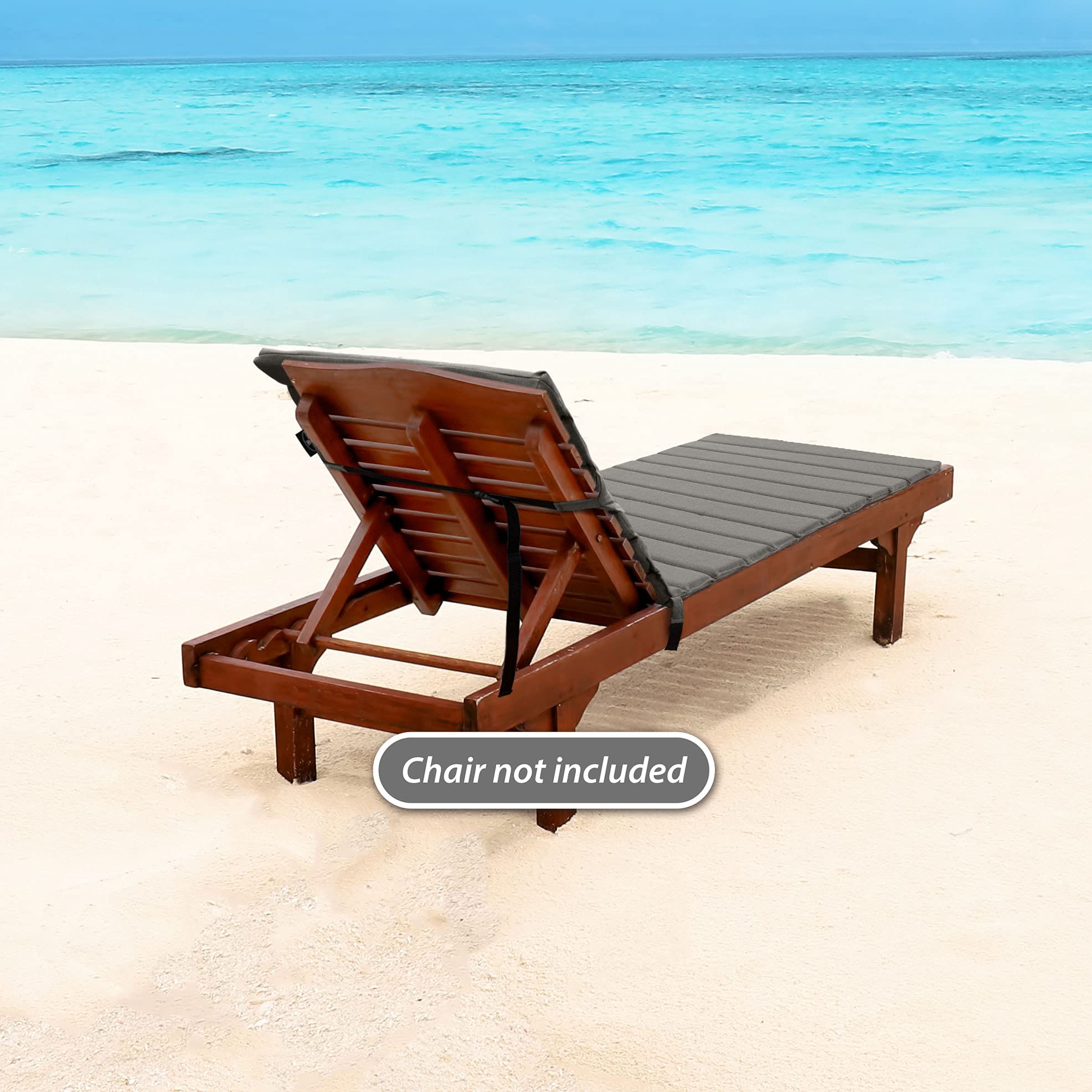 All-Weather Outdoor Chaise Lounge Cushion - Quick-Dry Olefin Fabric & High-Density Filler - Perfect for Patio, Poolside & Deck Chairs (Mulch Charcoal Grey) - Waterproof & UV Resistant for Year-Round Comfort