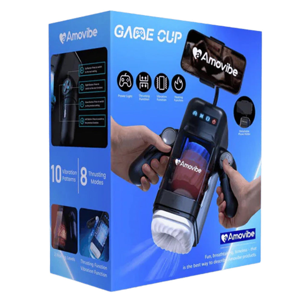 Amovibe Automatic Thrusting Vibrating Warming Game Cup Masturbator - Realistic Male Sex Toy for Solo Play & Couples Fun