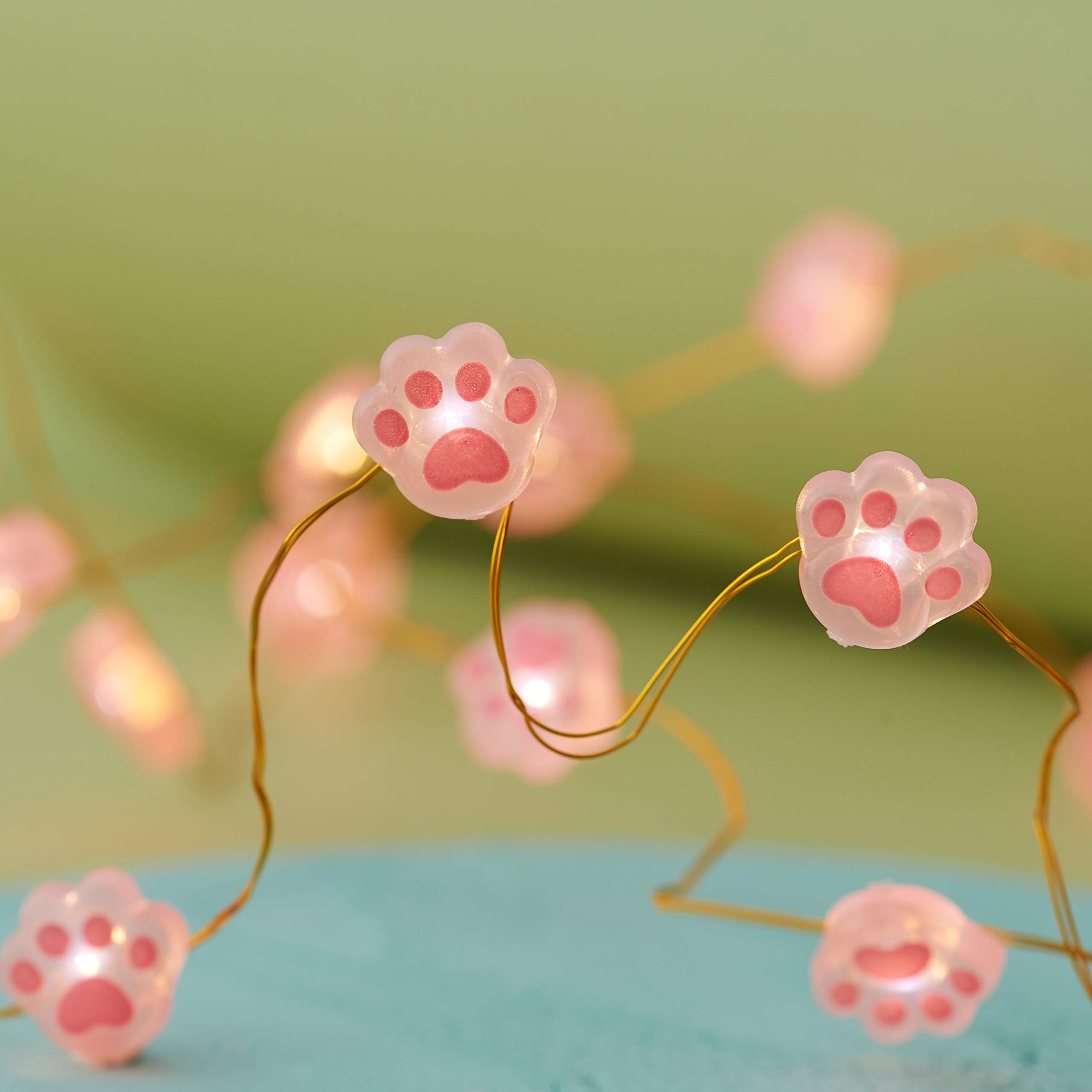 Christmas Cat Paw Fairy Lights - Cute String Lights for Cat Lovers, Cat Christmas Tree Decorations & Kids Bedroom Lighting (Perfect for Holiday Decor, Cat-Themed Parties & Cozy Bedroom Ambiance)