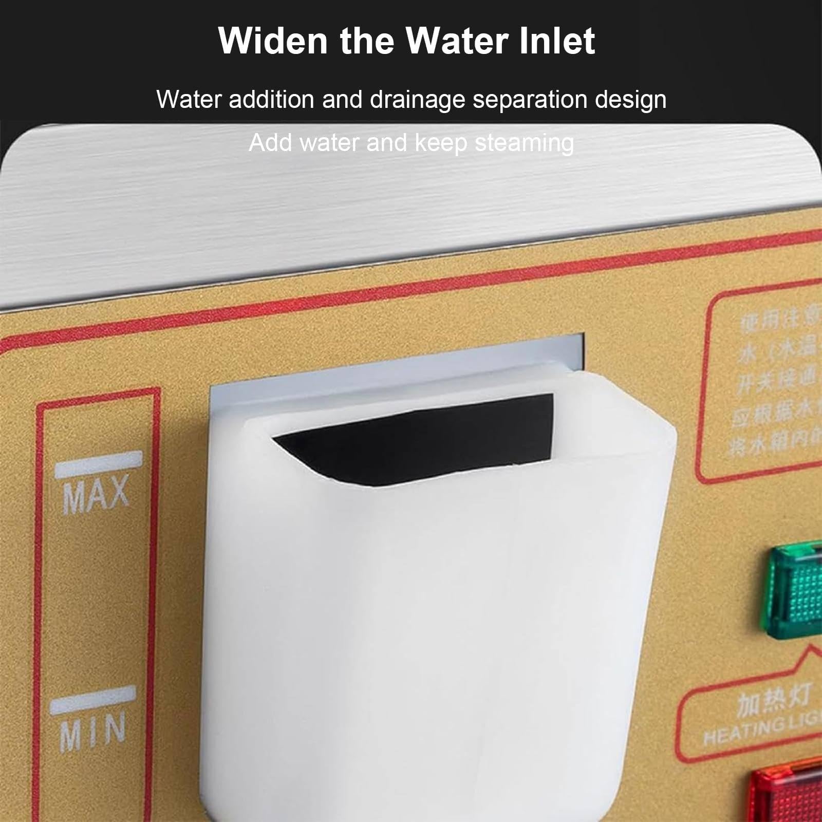 6-Hole Commercial Electric Steamed Bun Maker Machine - 30~110°C Adjustable Temperature with Independent Water Supply - Perfect for Restaurants, Bakeries & Home Kitchens