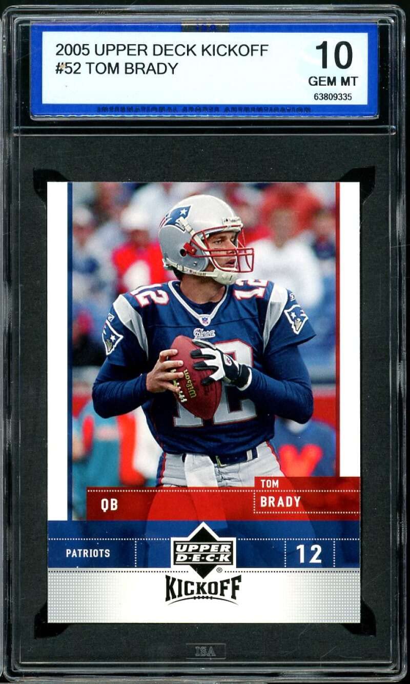 2005 Upper Deck Kickoff #52 Tom Brady Football Card - PSA 10 GEM MINT Condition - Perfect for NFL Collectors & Sports Memorabilia Displays