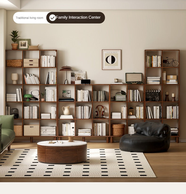 Oak & Beech Solid Wood Modular Bookshelf - Customizable Storage for Home Office, Living Room & Bedroom