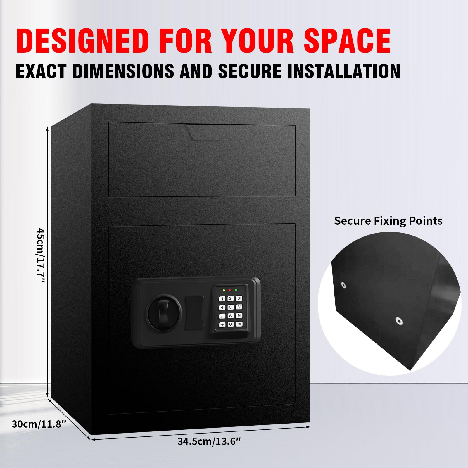 1.7 Cubic Foot Fireproof Deposit Safe Box with Drop Slot - Business Depository Safety Box with Combination Lock for Cash, Money, Mail, Keys & Guns - Wall or Floor Mountable - Ideal for Offices, Retail Stores & Home Security