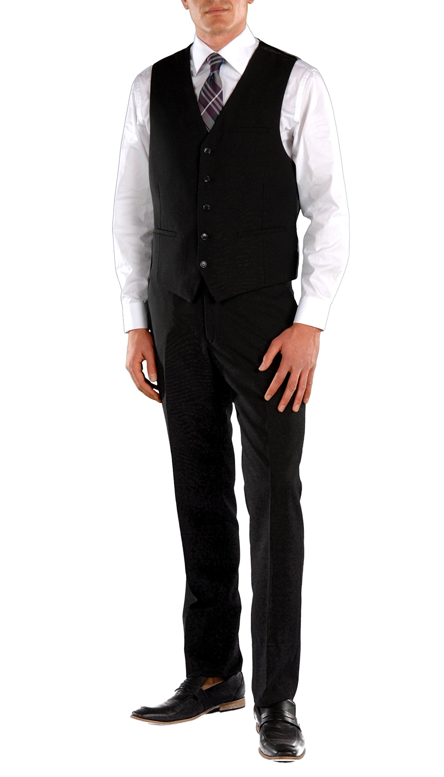 Men's 3 Piece Suit Set with Notch Lapel - Formal Blazer Jacket, Dress Pants & Vest for Business, Wedding & Special Occasions