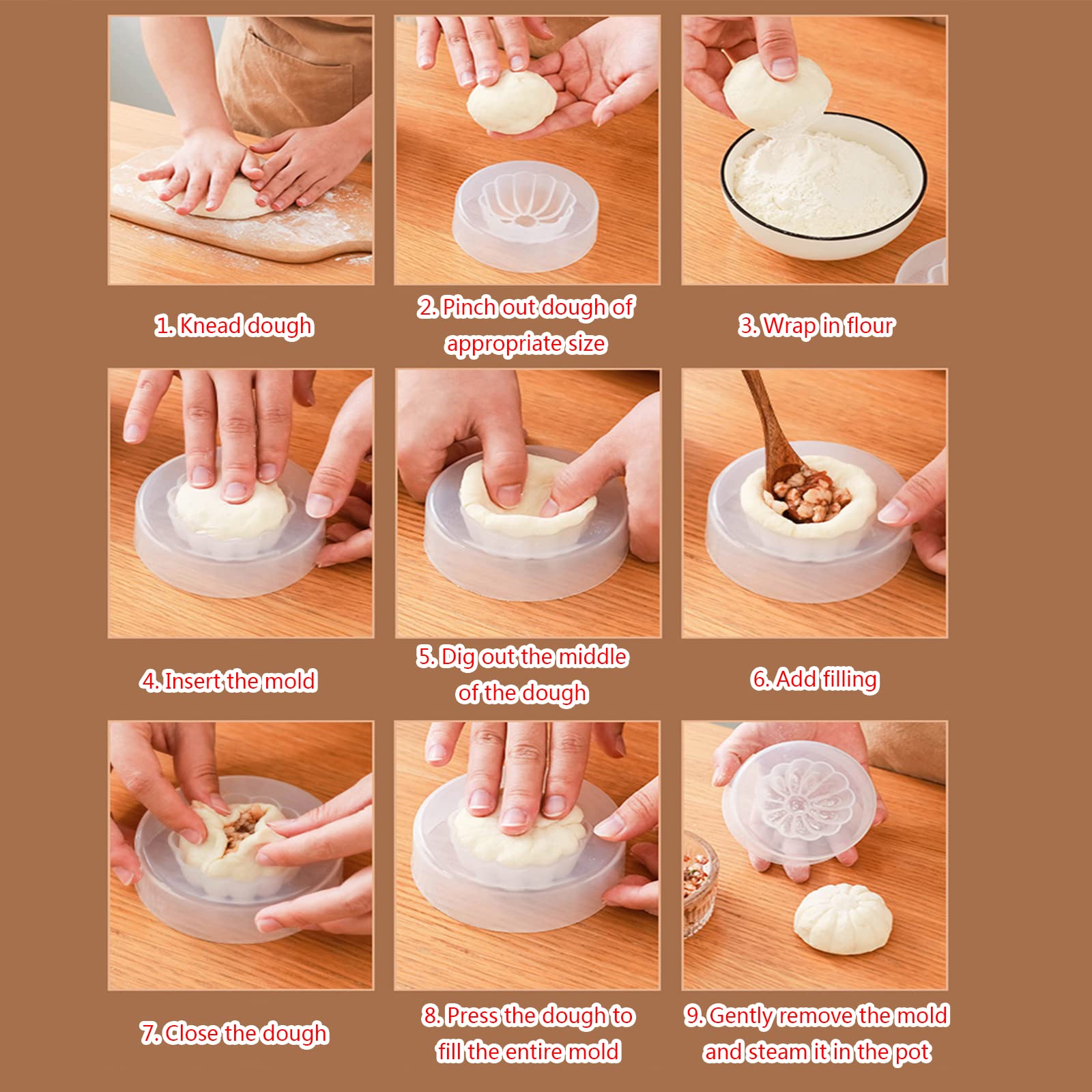 Household Steamed Bun Mold - Creative Chinese Baozi Maker for Pastry, Pie & Dumplings | Durable Kitchen Bakeware Tool for Home Baking & Party Food Prep