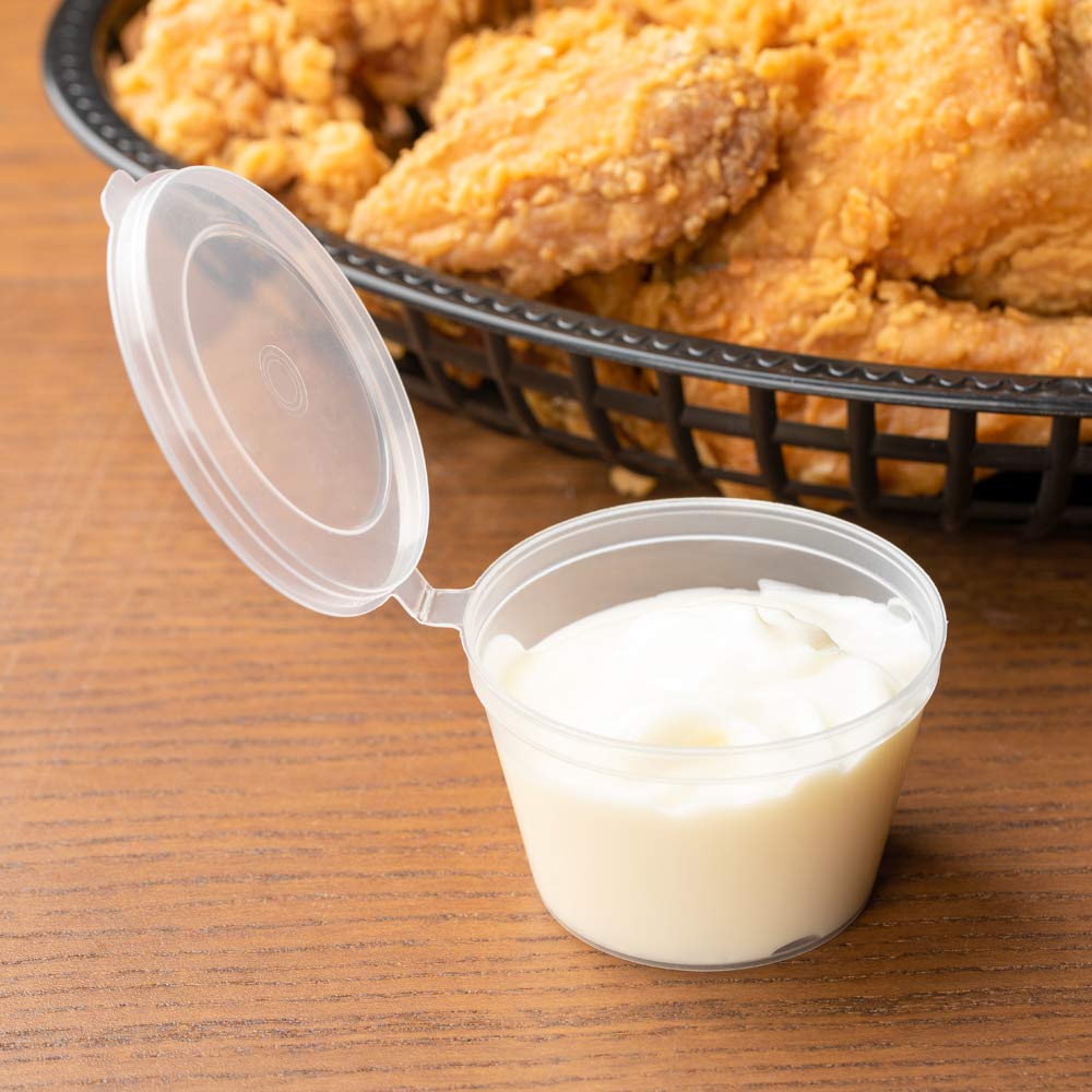 Restaurantware RW Base 3oz Jello Shot Cups - 100 Pack Microwave-Safe Disposable Plastic Portion Containers for Sauces, Condiments, Toppings & Samples | Perfect for Parties, Catering & Food Service