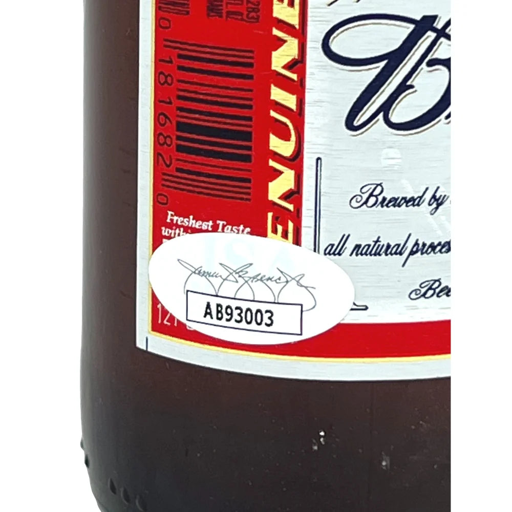 Dale Earnhardt Jr. Autographed Budweiser Beer Bottle with COA & JSA - NASCAR Collectible for Fans, Man Cave, Sports Memorabilia Display