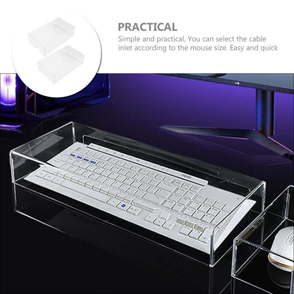 2Pcs Clear Acrylic Mouse Cover Protector for Laptop & Computer - Anti-Dust Transparent Wireless Mouse Case - Perfect for Gaming, Office Work & Home Use