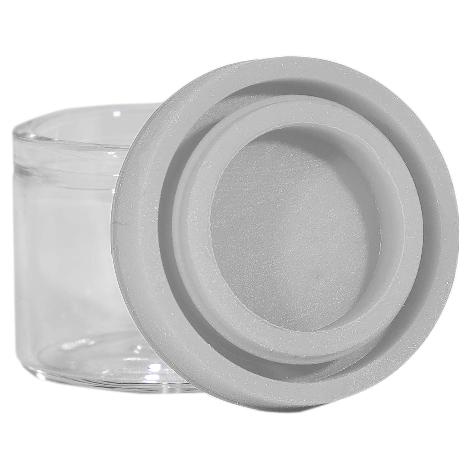 1000 Pack - 6ml Round Glass Jars with Silicone Lids for Oil, Wax, Balm & Cosmetic Storage - Airtight No-Neck Concentrate Containers - Perfect for DIY Beauty, Essential Oils & Herbal Remedies (Clear)