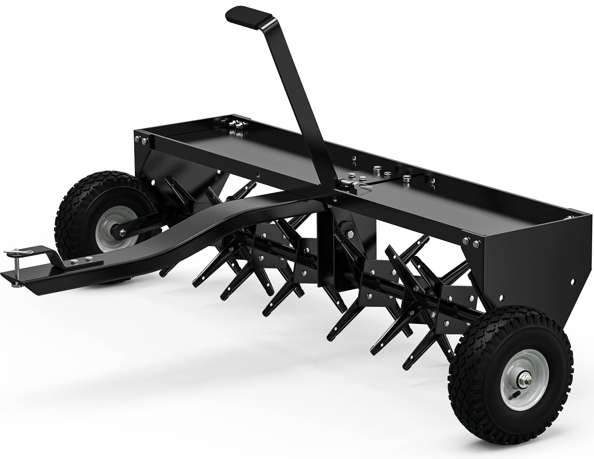 YINTATECH 48 Inch Heavy Duty Lawn Aerator with Universal Hitch - Tow Behind Plug Aerator for Healthier Grass - Perfect for Lawn Care, Golf Courses & Sports Fields