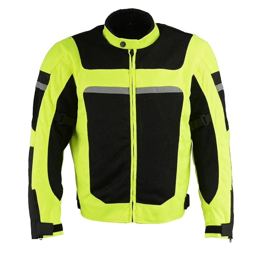 Milwaukee Leather Men's Mesh & Nylon Combo Racer Jacket - Lightweight Motorcycle Jacket for Men - Perfect for Riding, Racing & Outdoor Adventures