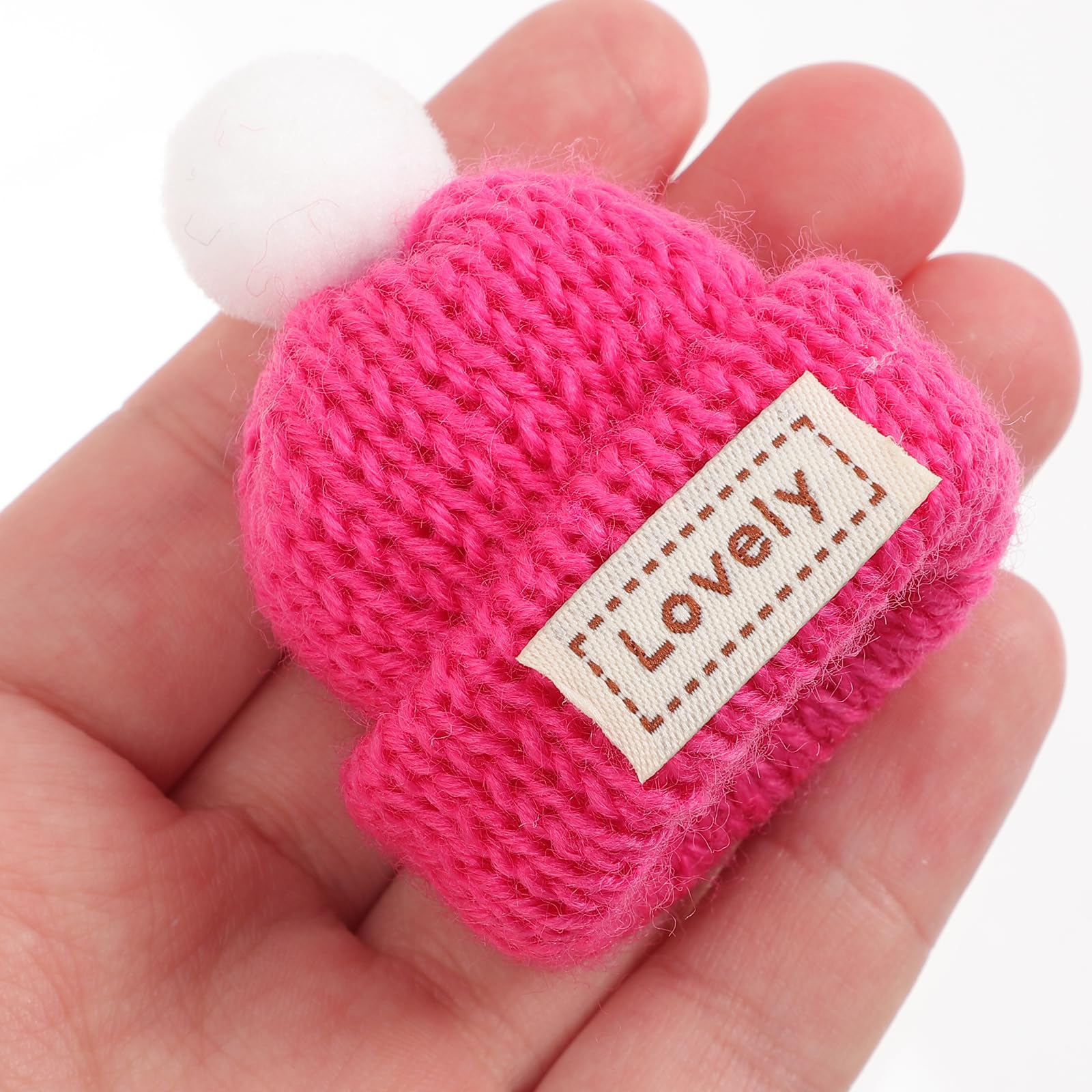Gadpiparty 5pcs Mini Knitting Hats - Tiny Woolen Doll Hats, Christmas Santa Hats & Wine Bottle Toppers for DIY Crafts, Jewelry Making, Holiday Decorations - Perfect for Dollhouses, Gift Wrapping & Party Favors
