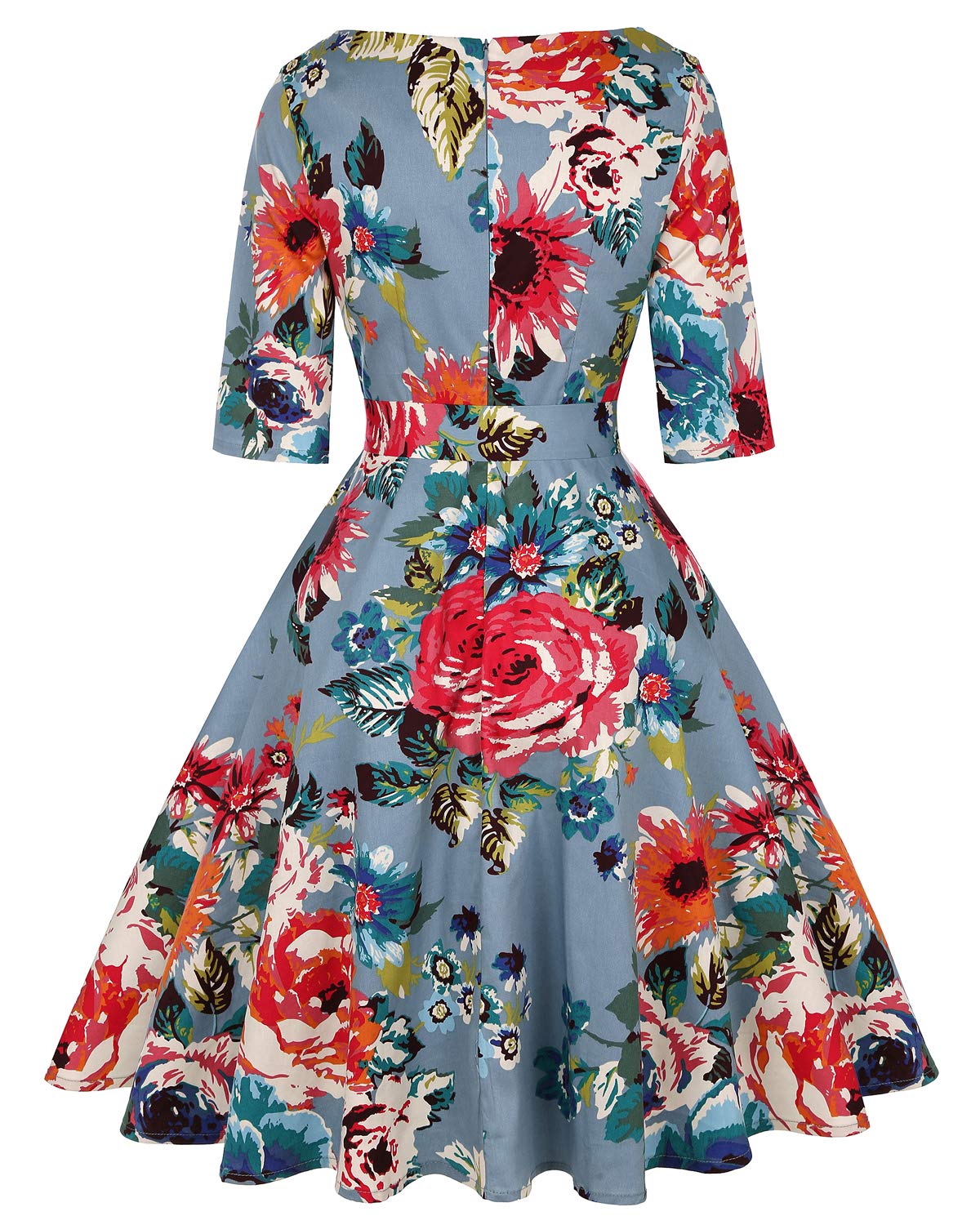 MINTLIMIT Women's 1950s Vintage Retro Rockabilly Swing Dress with Pockets - 50s Style Cocktail Party, Prom, Pinup, Rockabilly Dancer Costume for Special Occasions & Vintage Themed Events