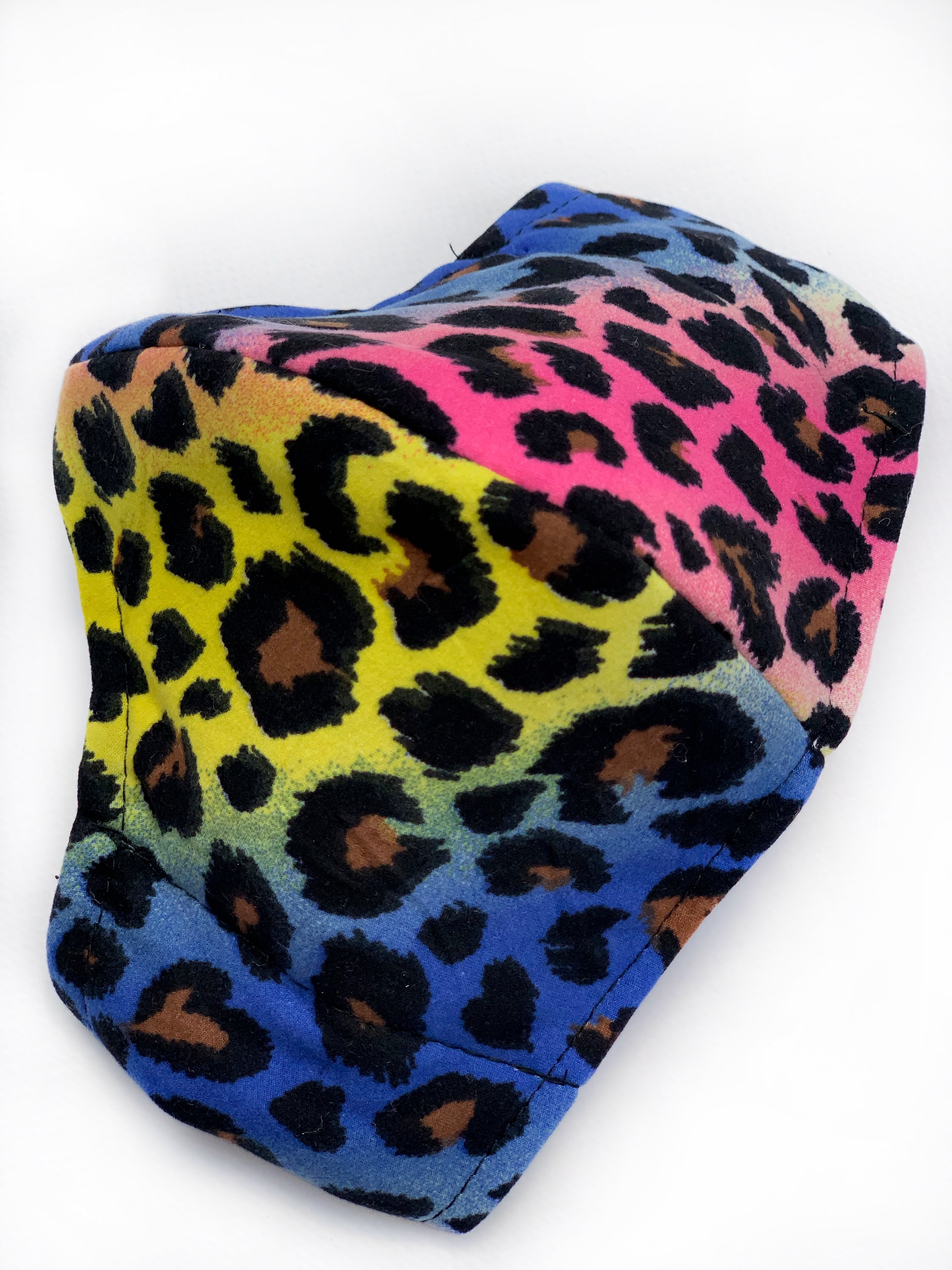 Rainbow Leopard Print Face Mask - Reusable & Washable for Adults - Fashionable Animal Print Design - Perfect for Parties, Halloween, and Costume Events