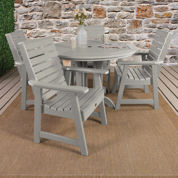 Weatherly 5-Piece Round Dining Table Set with Chairs - Perfect for Kitchen, Breakfast Nook & Small Space Dining Rooms
