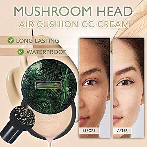 **SUNISA BB & CC Cream Full Coverage Natural Foundation for All Skin Types - Mushroom Head Air Cushion 20g, Studio Fix Compact Powder & Green Tea Stick Mask (Pack of 4) - Perfect for Daily Makeup & On-the-Go Touch-Ups**