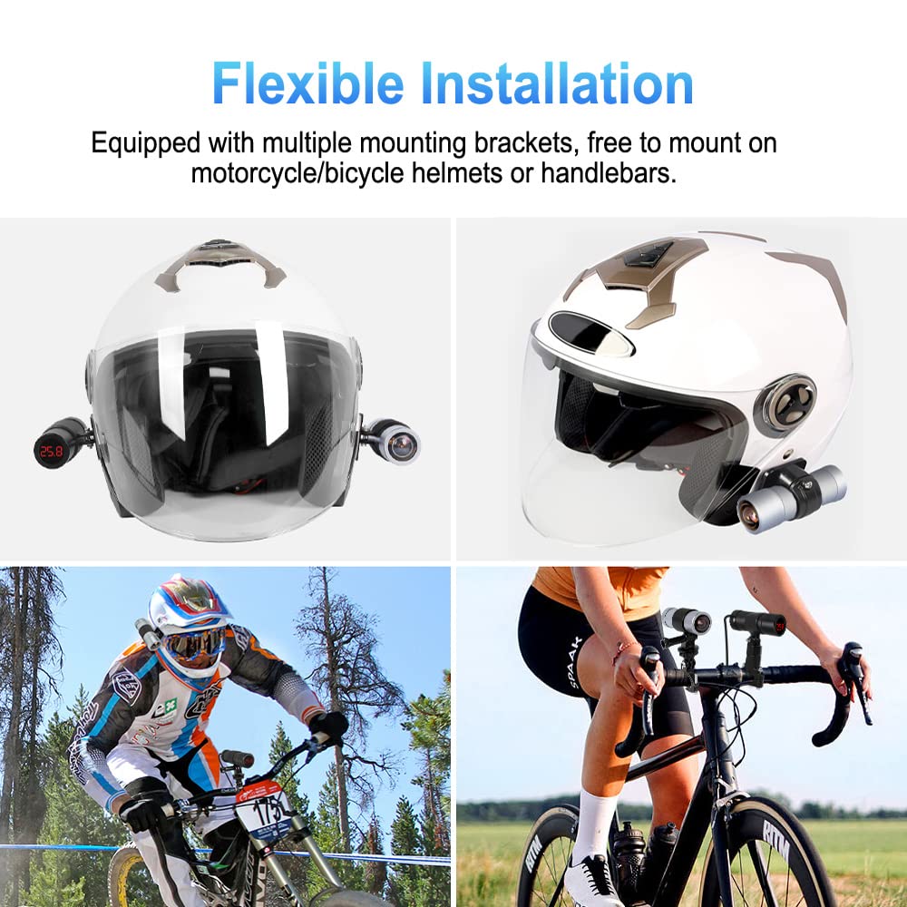 VSYSTO 4K Waterproof Bike Camera with WiFi & Temperature Sensor - 170° Wide Angle, G-Sensor, Loop Recording for Cycling Safety - Perfect for Mountain Biking, Commuting & Road Cycling Adventures