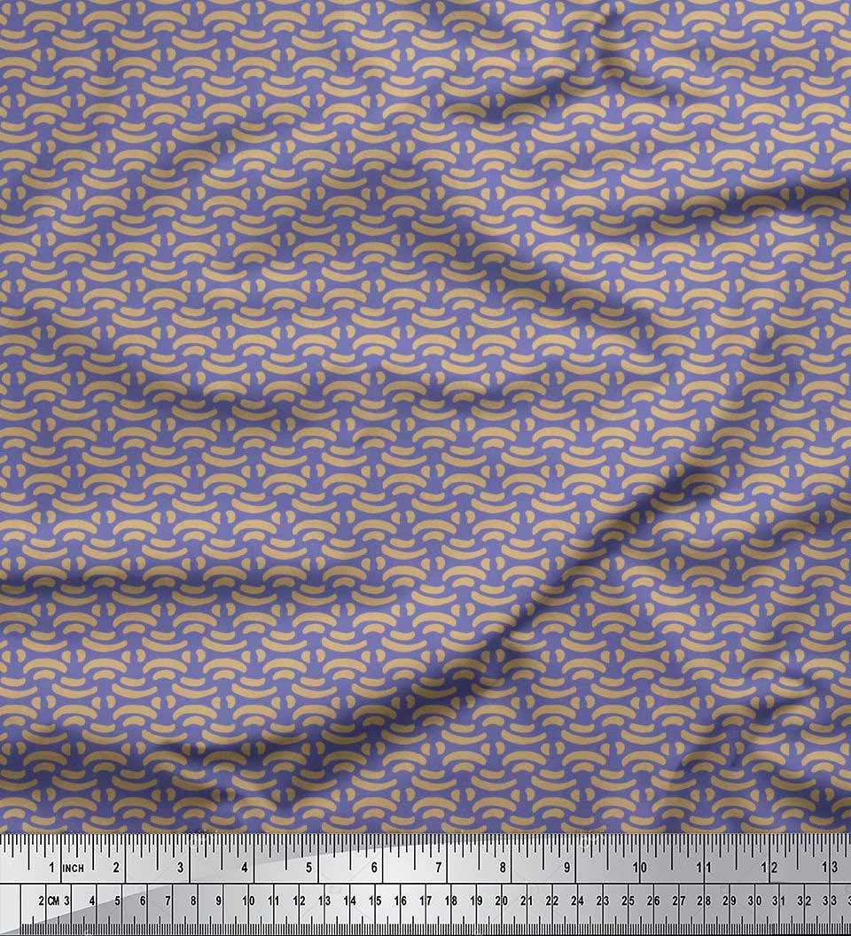 Soimoi Moss Georgette Brown Fabric by The Yard - 42 Inch Wide Brush Stroke Abstract Printed Textile for Dresses, Scarves & Home Decor | Artistic Floral Design Fashion Fabric for DIY Sewing Projects