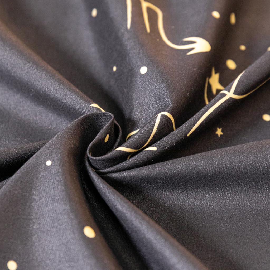 Princess 4 Corner Post Bed Canopy - Windproof & Lightproof Mosquito Net for Adults & Kids | Black Star Pattern | Perfect for Bedroom Decor, Girls' Room & Gift Giving | Creates Romantic & Cozy Sleeping Space