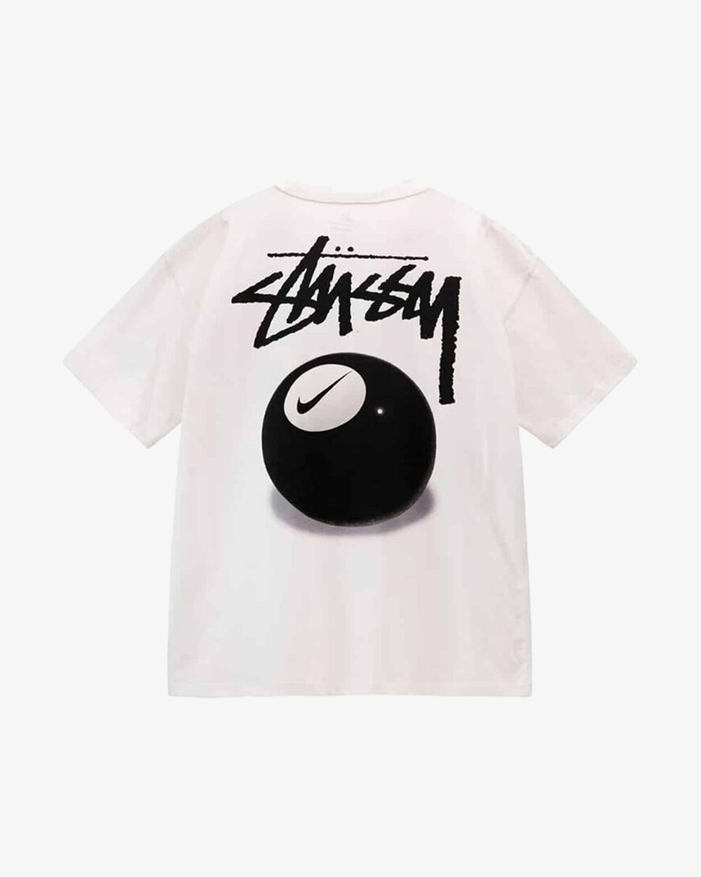 Nike x Stussy 8 Ball Graphic T-Shirt - White Cotton Crewneck Tee for Men | Streetwear Fashion & Casual Outfit Essential