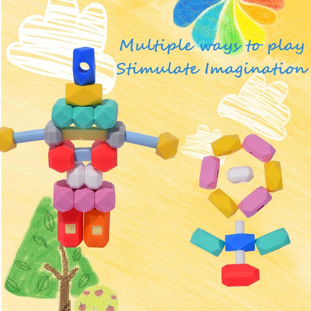 **36-Piece Silicone Stacking Building Blocks for Toddlers – Montessori Sensory Learning Toys, Safe & Durable Stacking Games for Boys & Girls – Perfect for Early Childhood Development & Playtime Fun**