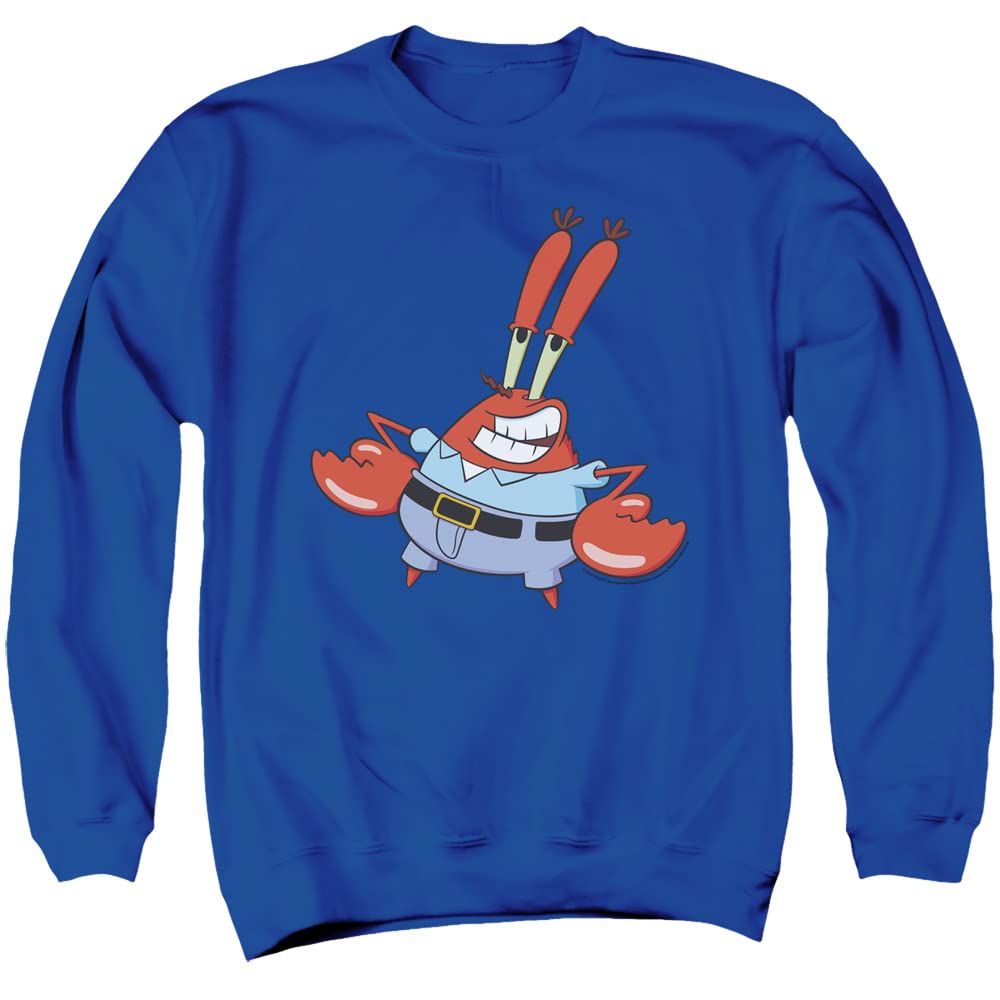 LOGOVISION Spongebob Mr. Krabby Unisex Adult Crewneck Sweatshirt | Cartoon Character Pullover Hoodie | Casual Streetwear for Men & Women | Perfect for Cosplay, Halloween, and Everyday Wear