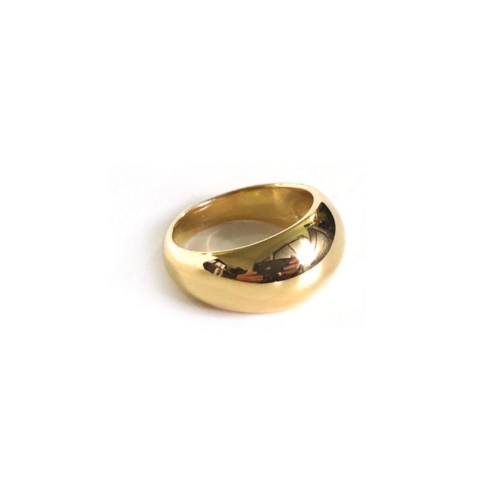 14K Gold Dome Ring for Women - Elegant Stackable Minimalist Jewelry for Everyday Wear & Special Occasions