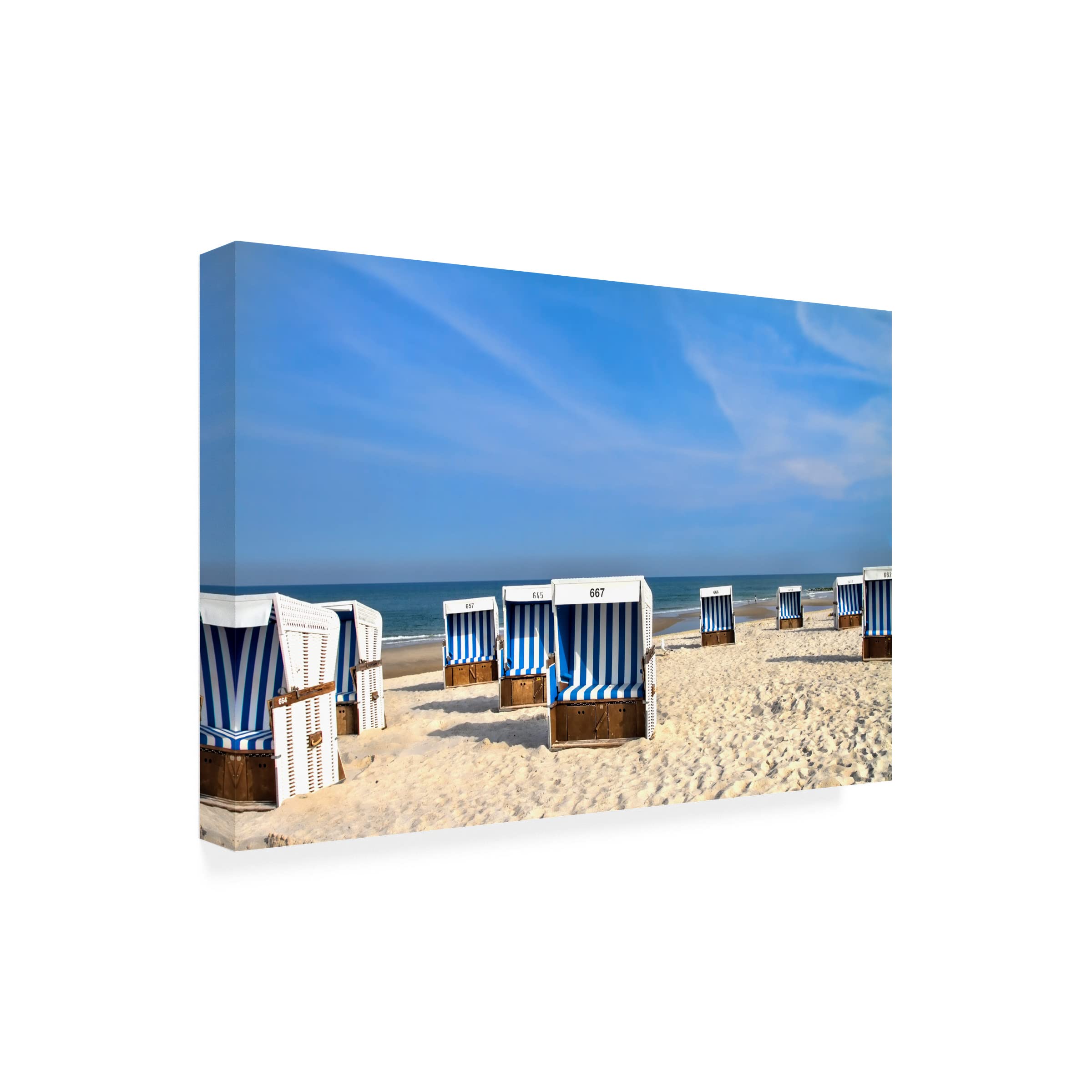 Trademark Fine Art 'Beach' Canvas Wall Decor by Iris Wiener - Coastal Themed Painting for Living Room, Bedroom & Office