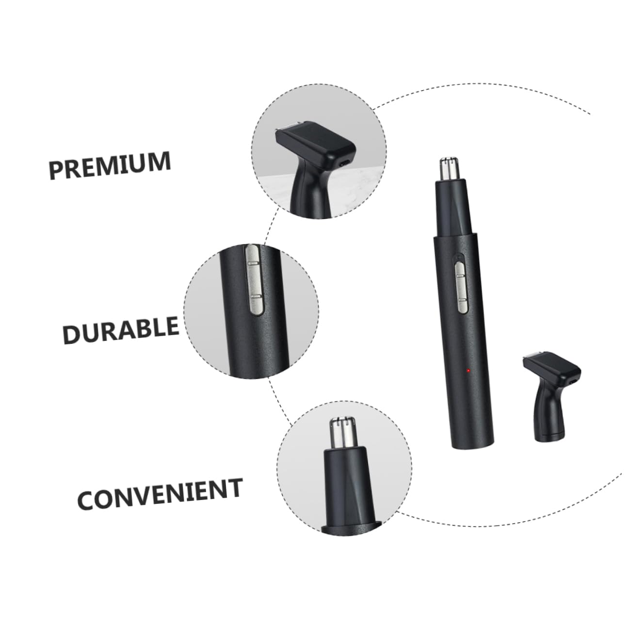 Rechargeable Electric Beard and Nose Hair Trimmer for Men - Painless Grooming Kit with Precision Blades - Perfect for Travel, Home & Office Use