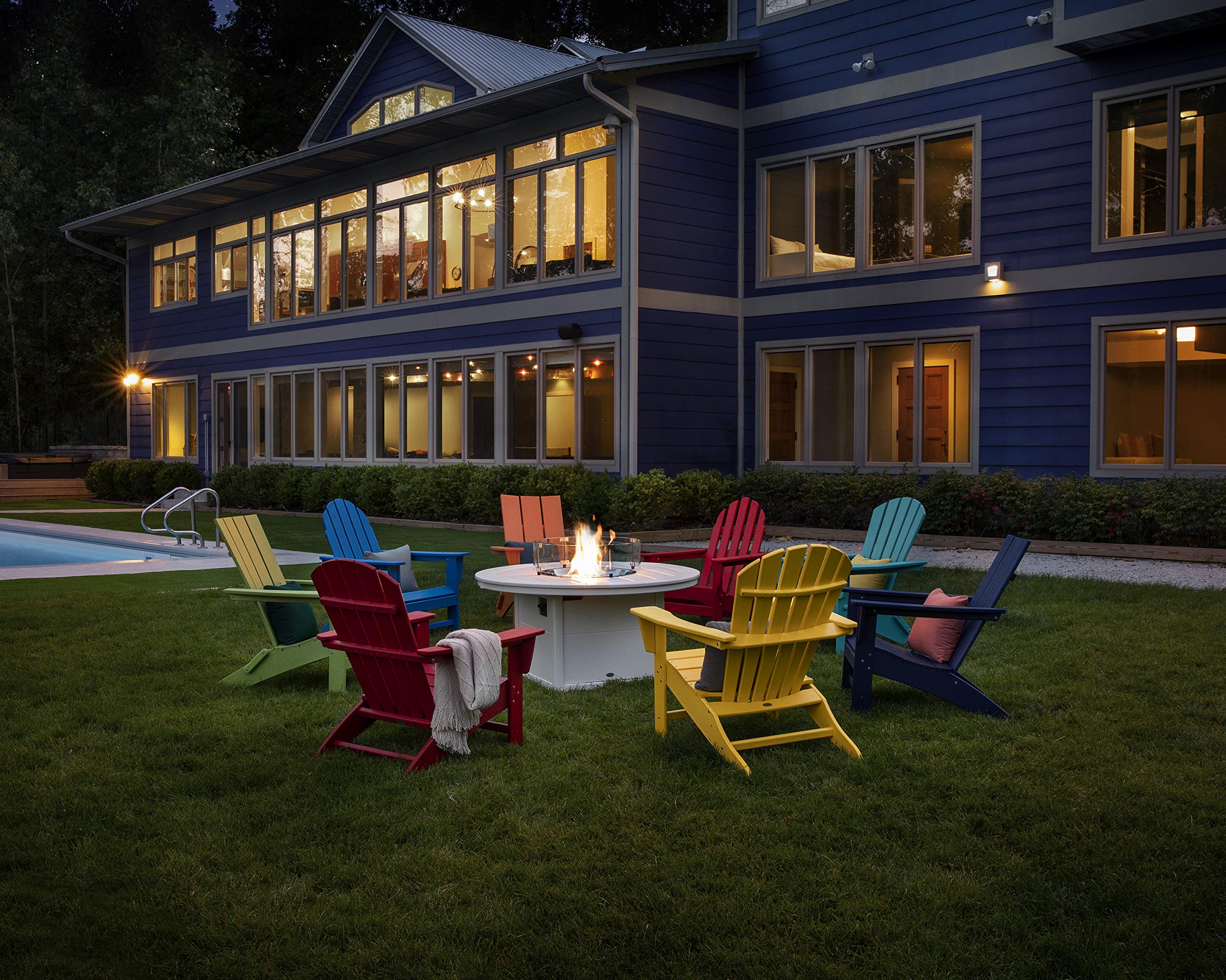 POLYWOOD AD420MA Modern Adirondack Chair - Durable Outdoor Furniture, Weather-Resistant Mahogany Finish - Perfect for Patio, Garden, Poolside & Backyard Relaxation