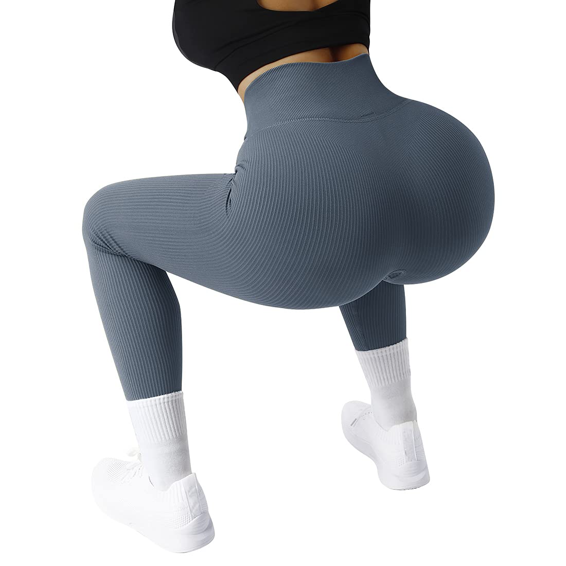 SUUKSESS Women's High Waisted Ribbed Seamless Leggings - Workout, Gym, Yoga Pants for Running, Lounge & Everyday Wear