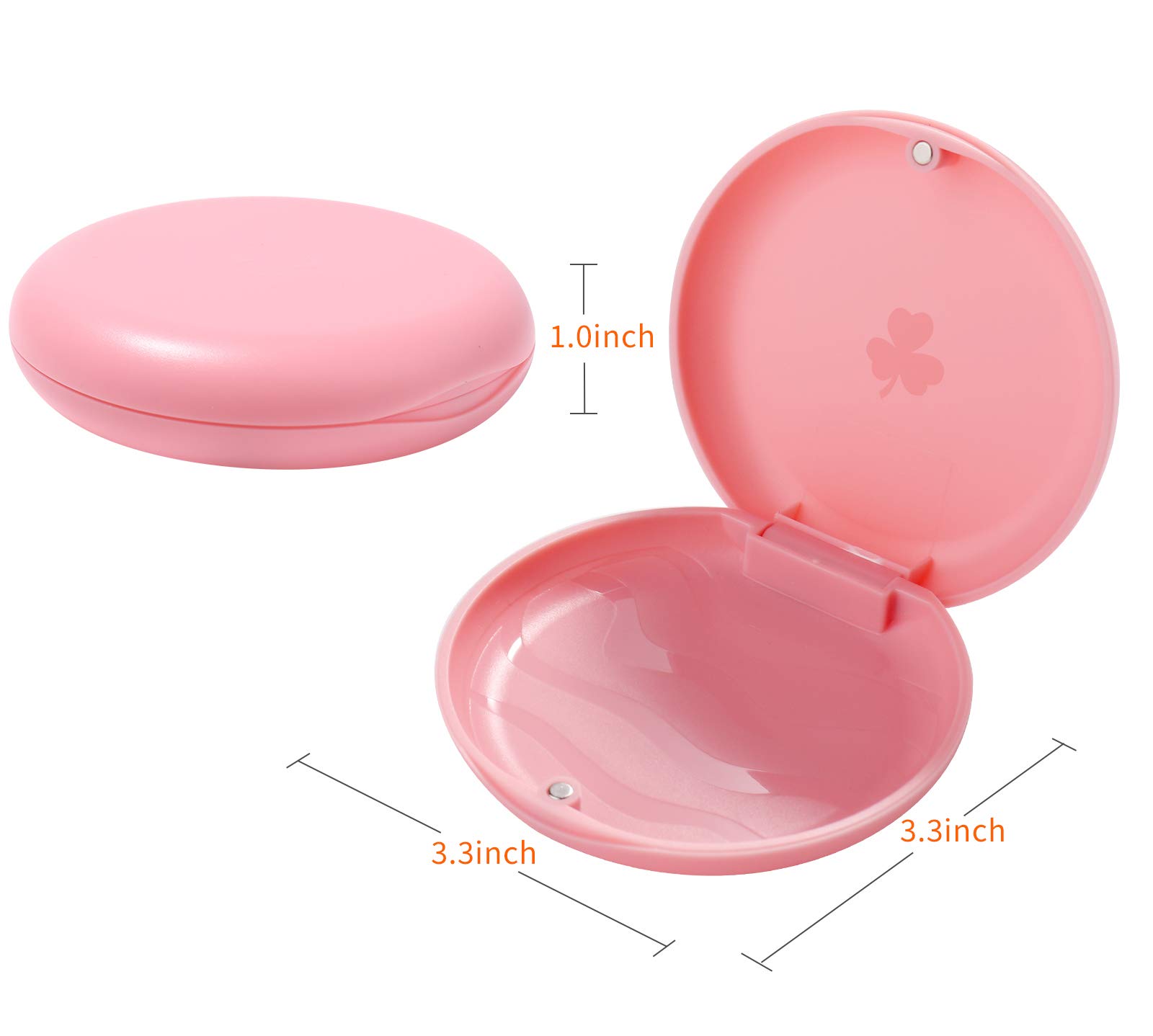 (2 Pack) Orthodontic Retainer Cases - Durable Plastic Retainer Holder for Night Guards, Invisalign & Dental Appliances - Perfect for Travel, School & Daily Storage (Pink)