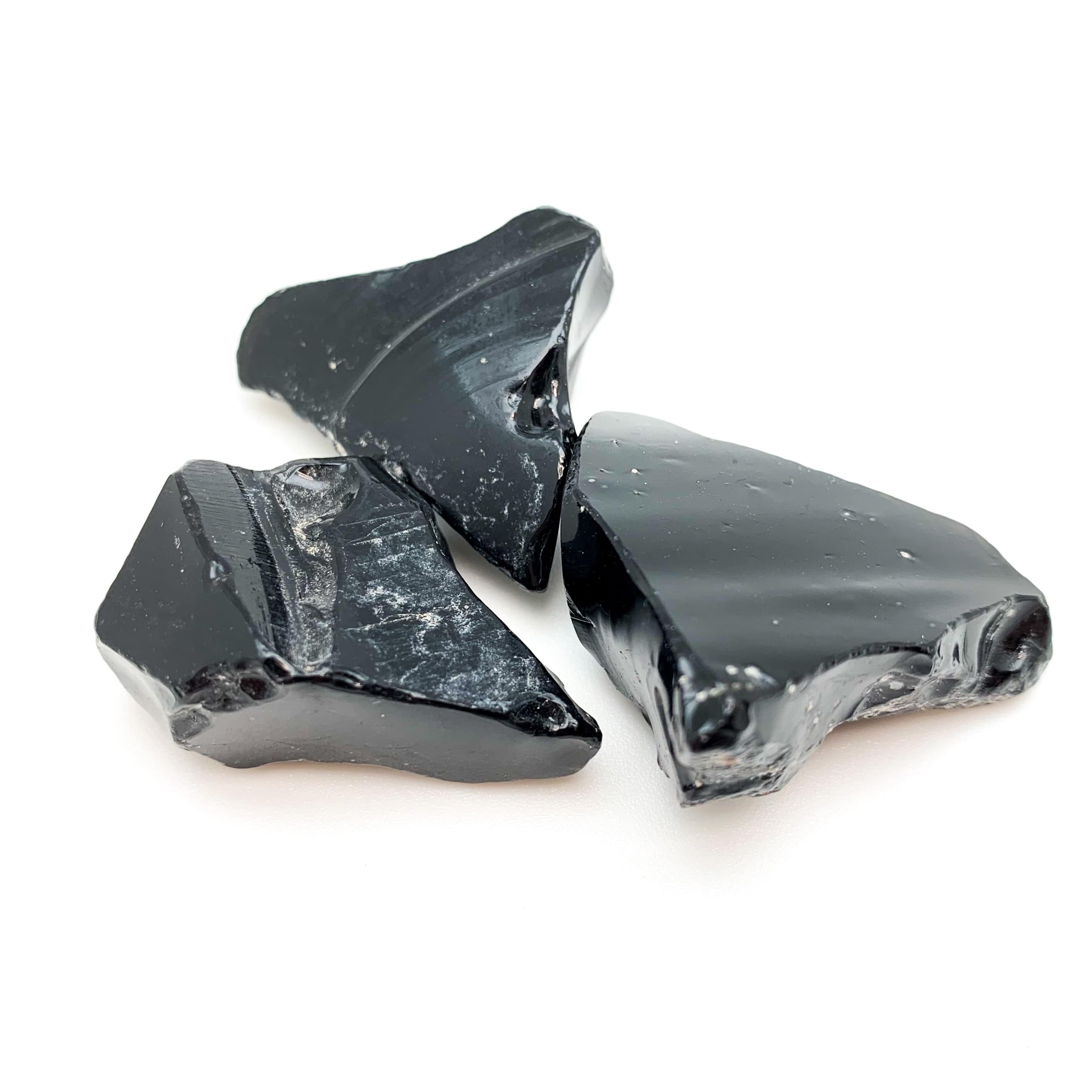 Black Obsidian Rough Pocket Stone - Natural Healing Crystal for Stress Relief, Meditation & Protection | Portable Worry Stone for Anxiety, Focus & Emotional Balance | Perfect for Home, Office & Travel Use