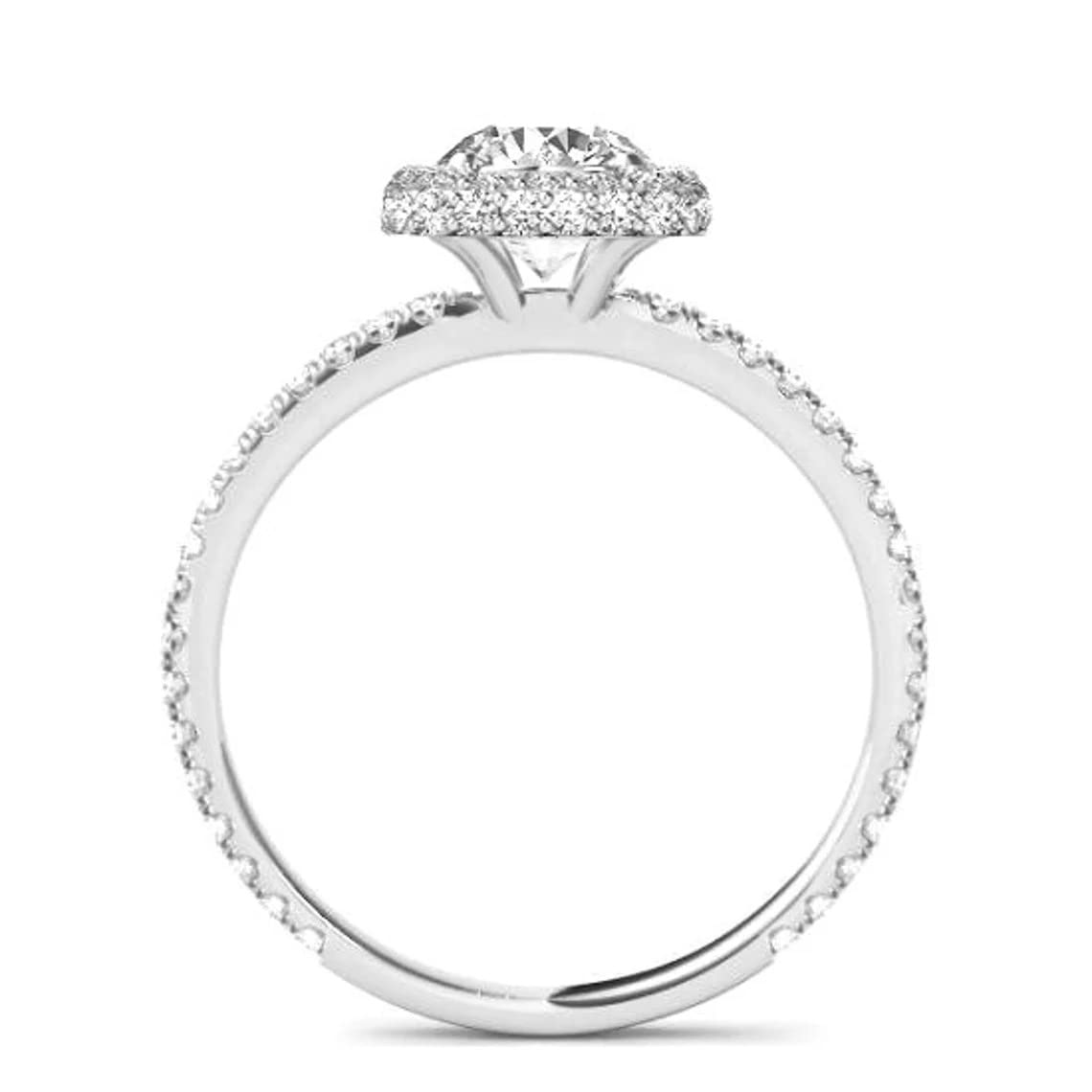 2 CT Round Moissanite Engagement Ring Set - Vintage Halo-Setting Wedding Band, Solitaire Bridal Ring for Women, Anniversary Gift, Promise Ring in Sterling Silver | Perfect for Proposals, Weddings, Anniversaries & Special Occasions